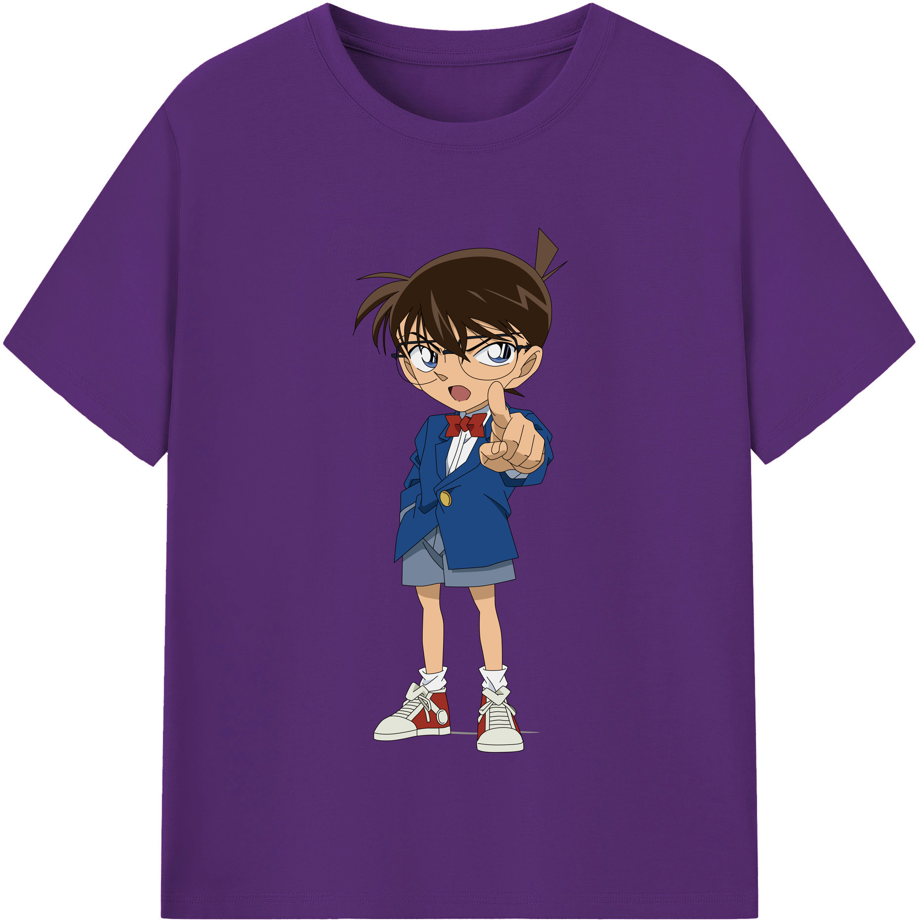 （画像用） 名探偵コナン 江戸川 コナン Detective Conan Conan Edogawa 綿100％半袖Tシャツ（フロントプリント）