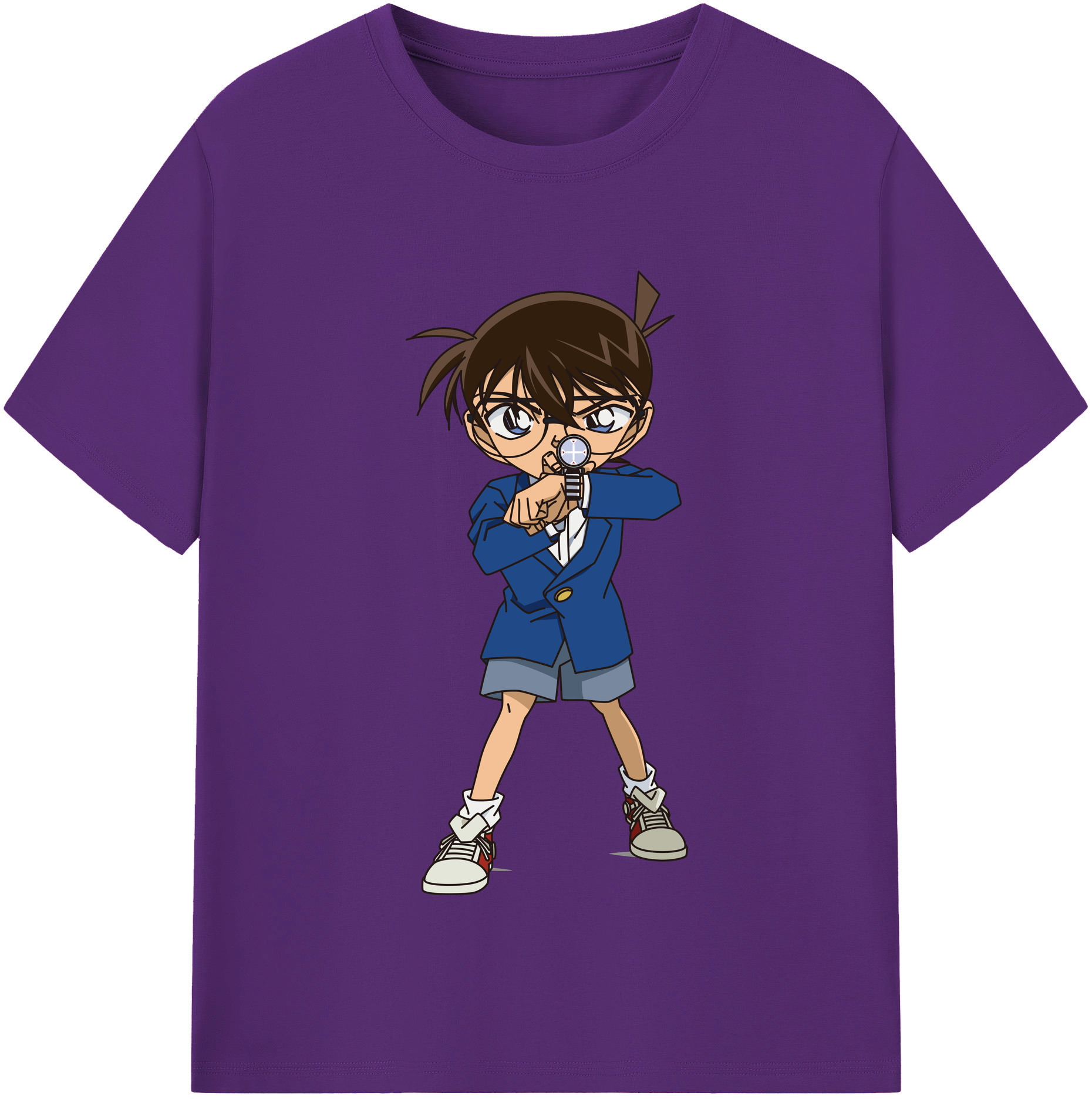 （画像用） 名探偵コナン 江戸川 コナン Detective Conan Conan Edogawa 綿100％半袖Tシャツ（フロントプリント）