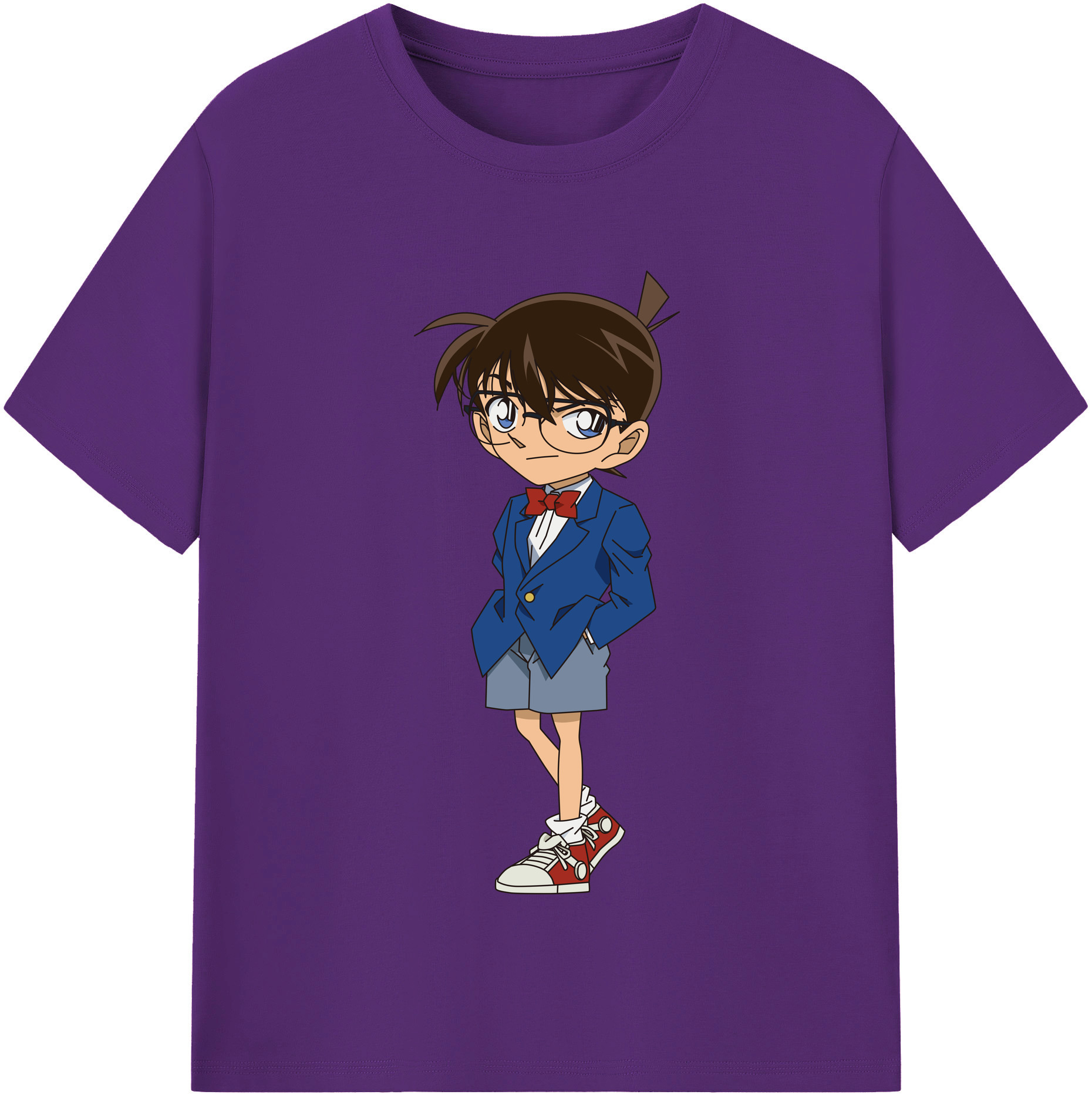（画像用） 名探偵コナン 江戸川 コナン Detective Conan Conan Edogawa 綿100％半袖Tシャツ（フロントプリント）