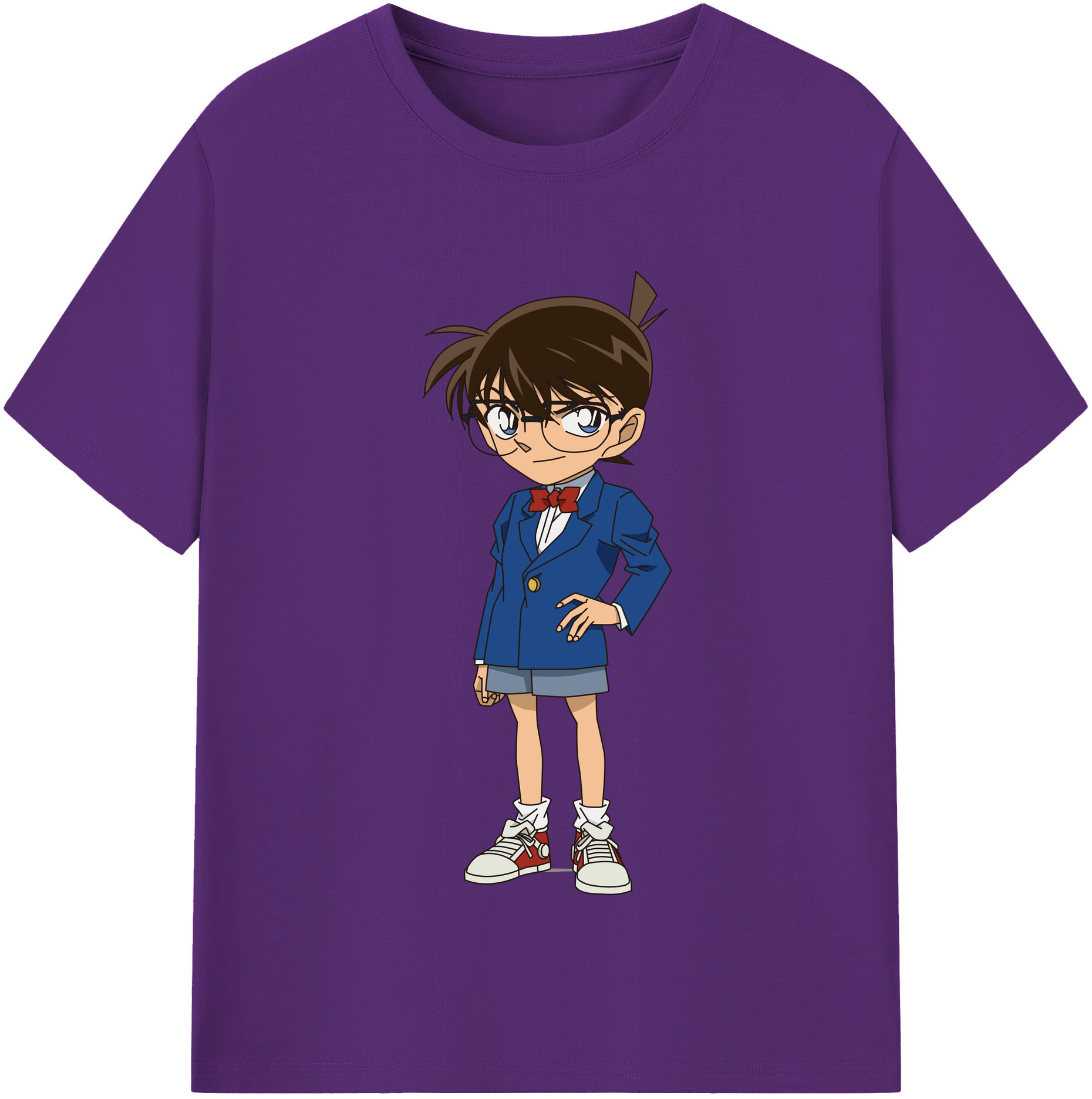 （画像用） 名探偵コナン 江戸川 コナン Detective Conan Conan Edogawa 綿100％半袖Tシャツ（フロントプリント）