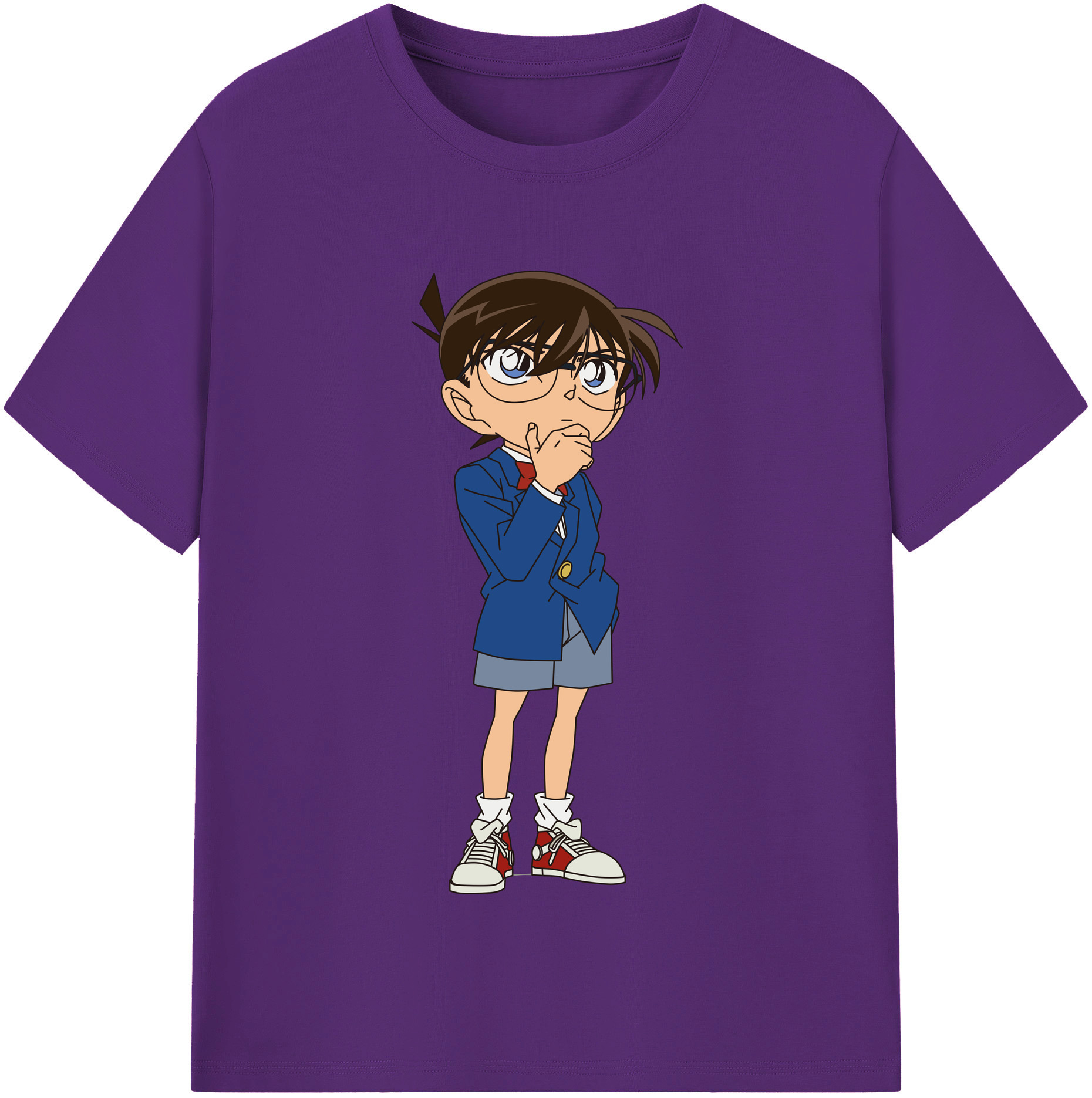 （画像用） 名探偵コナン 江戸川 コナン Detective Conan Conan Edogawa 綿100％半袖Tシャツ（フロントプリント）