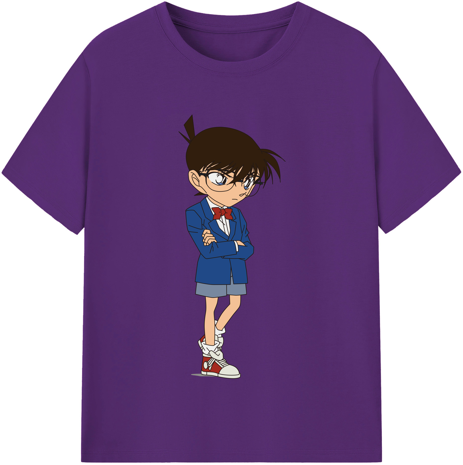 （画像用） 名探偵コナン 江戸川 コナン Detective Conan Conan Edogawa 綿100％半袖Tシャツ（フロントプリント）