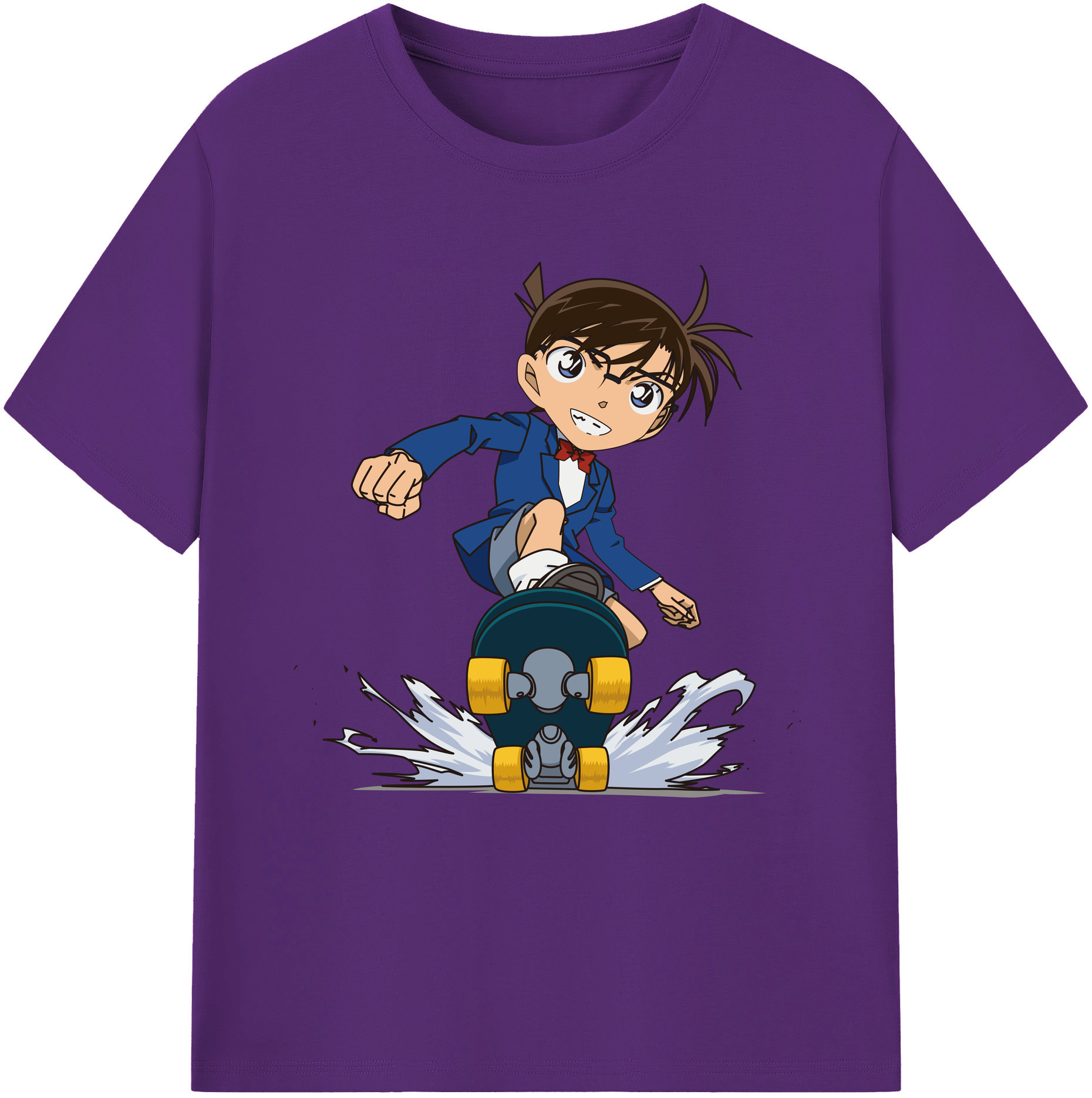 （画像用） 名探偵コナン 江戸川 コナン Detective Conan Conan Edogawa 綿100％半袖Tシャツ（フロントプリント）