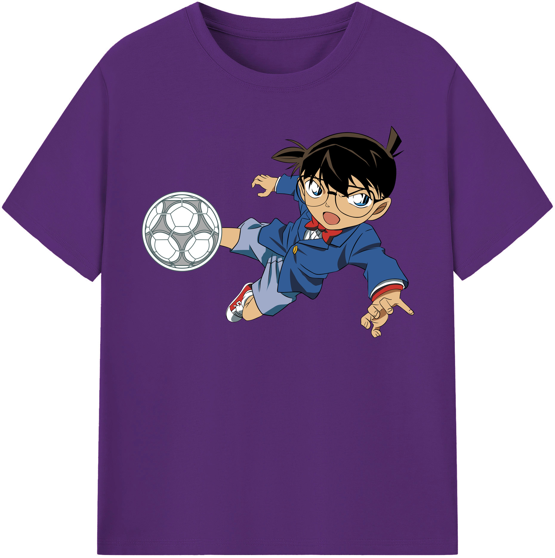 （画像用） 名探偵コナン 江戸川 コナン Detective Conan Conan Edogawa 綿100％半袖Tシャツ（フロントプリント）