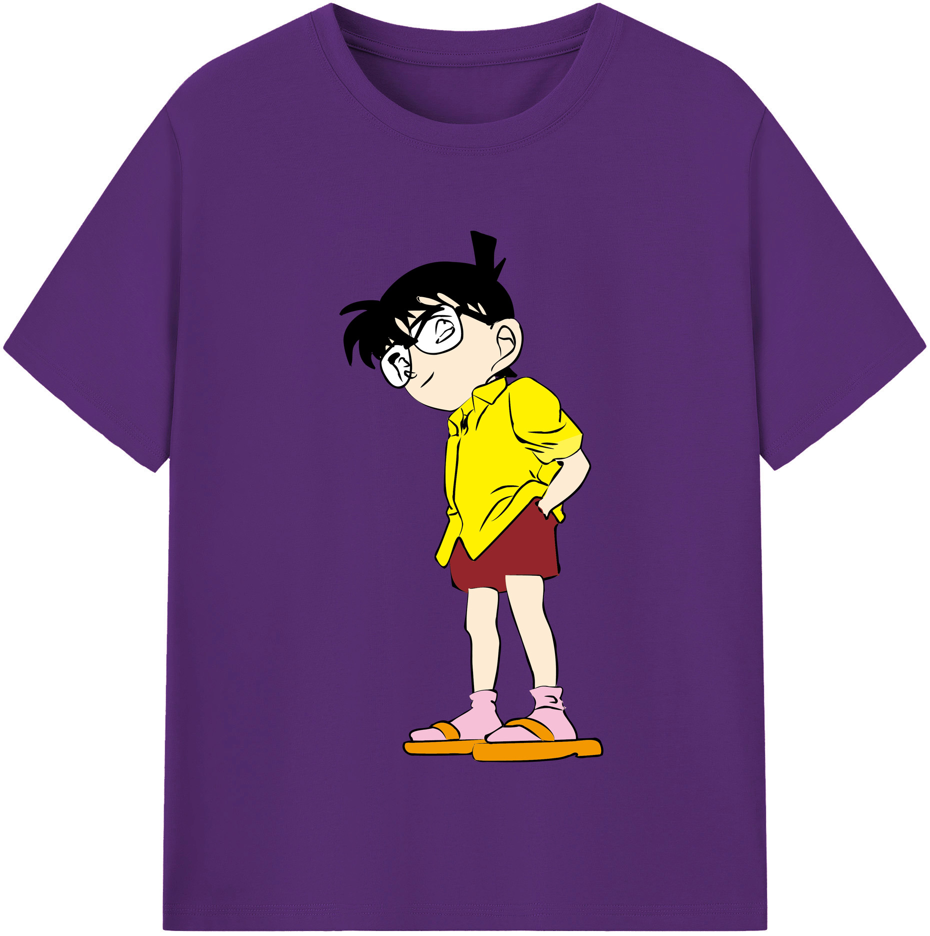 （画像用） 名探偵コナン 江戸川 コナン Detective Conan Conan Edogawa 綿100％半袖Tシャツ（フロントプリント）