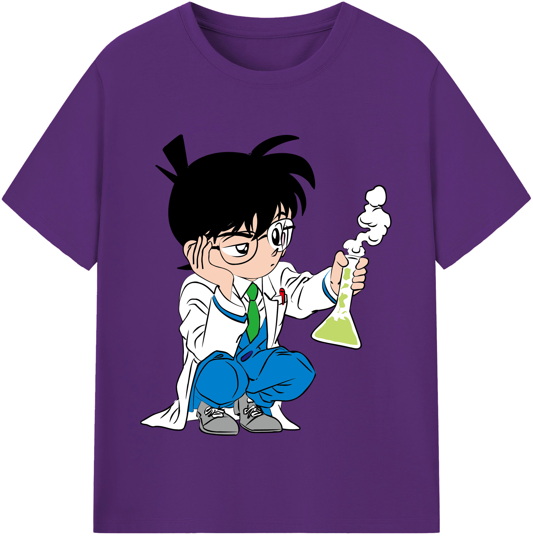 （画像用） 名探偵コナン 江戸川 コナン Detective Conan Conan Edogawa 綿100％半袖Tシャツ（フロントプリント）