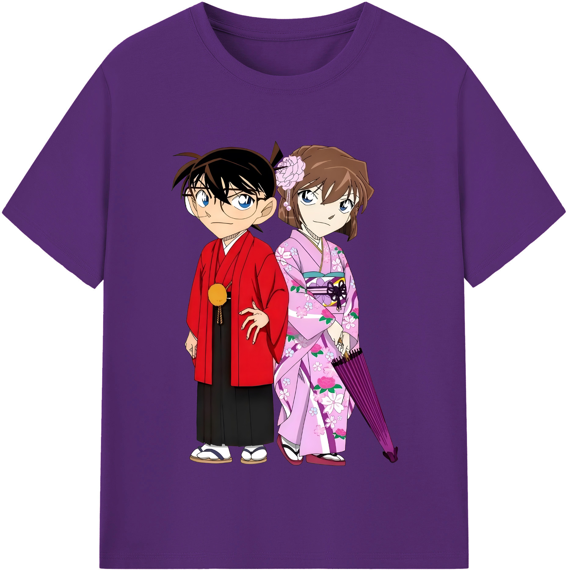 （画像用） 名探偵コナン 江戸川 コナン Detective Conan Conan Edogawa 綿100％半袖Tシャツ（フロントプリント）