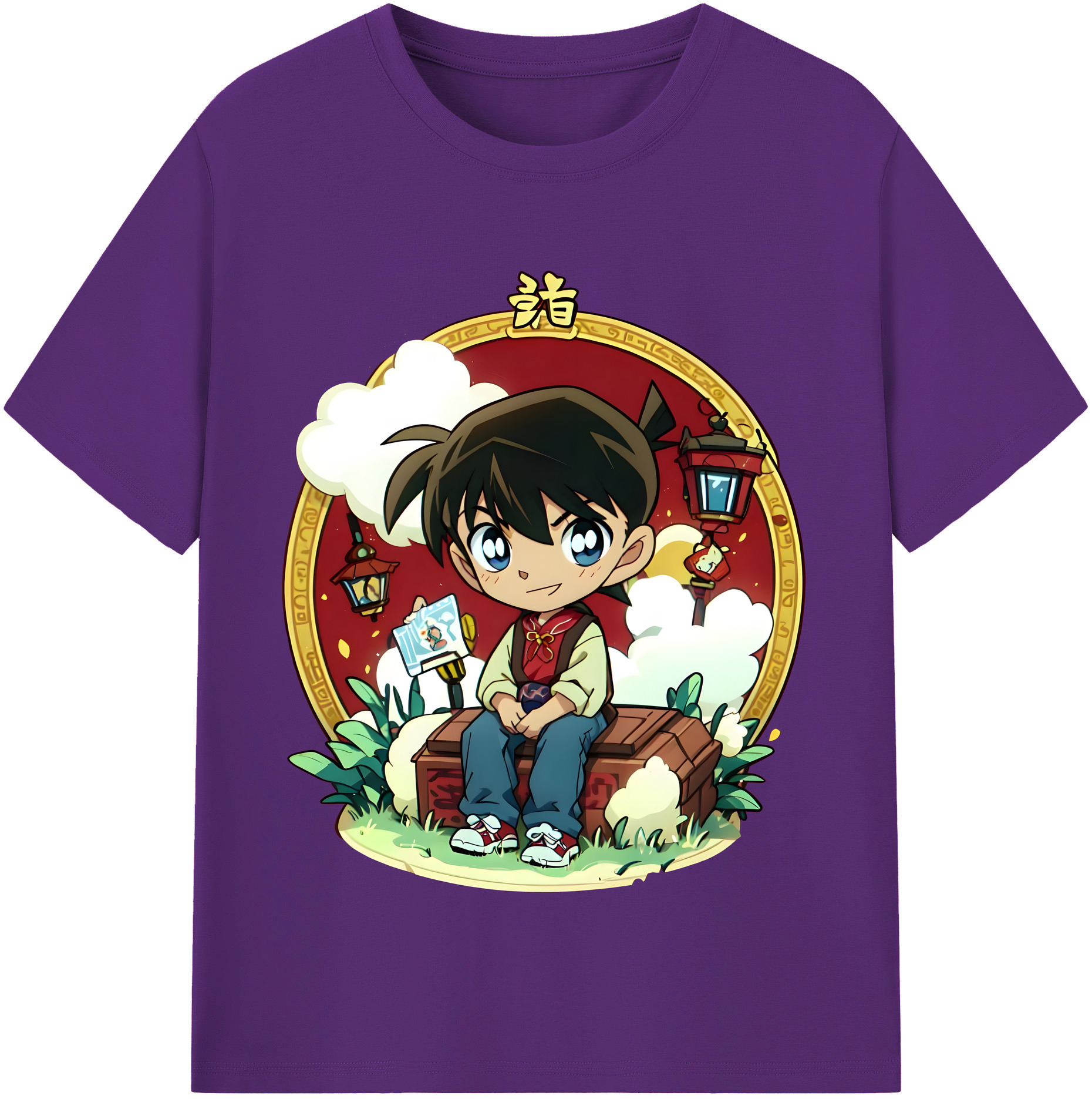 （画像用） 名探偵コナン 江戸川 コナン Detective Conan Conan Edogawa 綿100％半袖Tシャツ（フロントプリント）