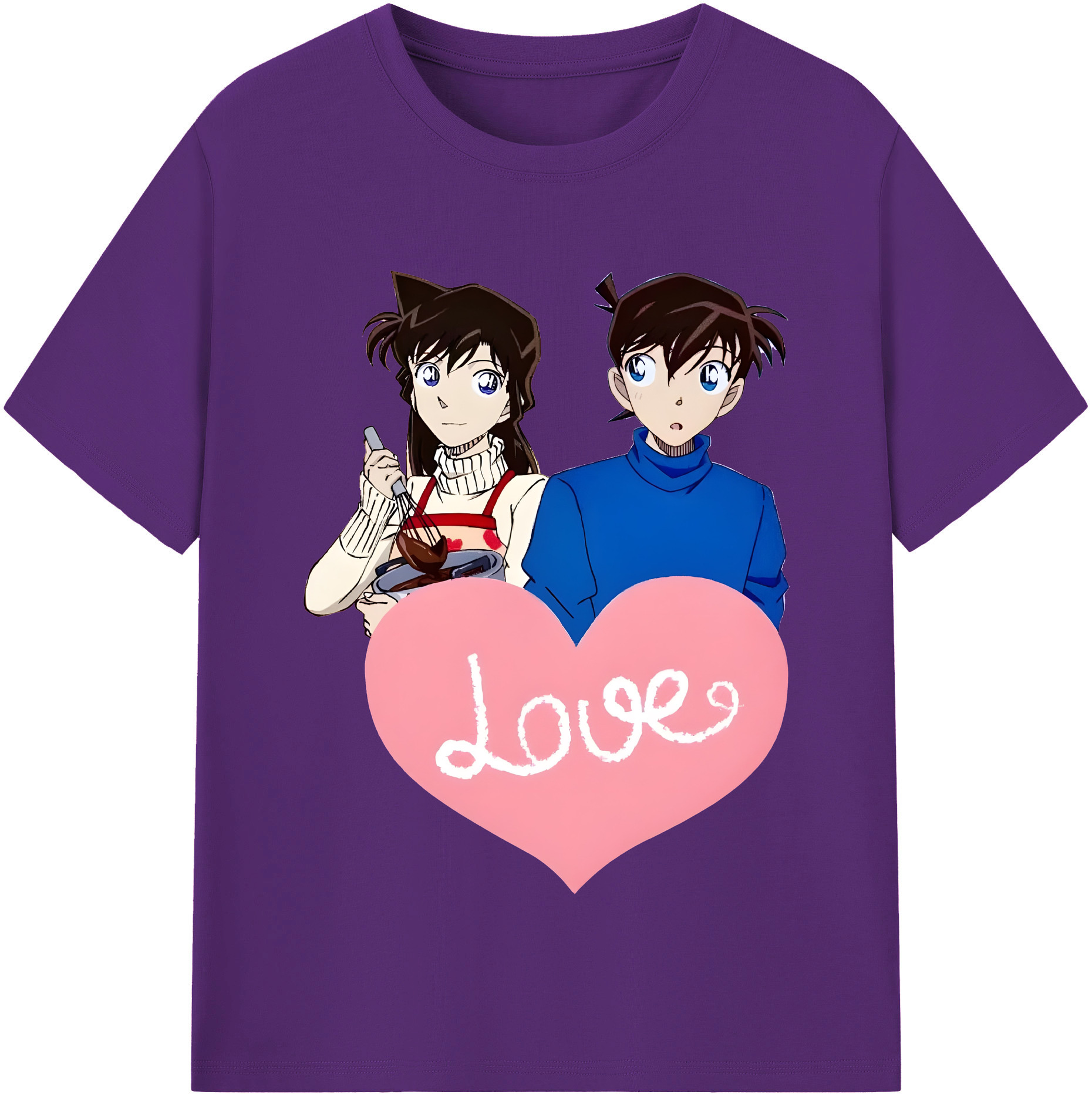 （画像用） 名探偵コナン 毛利 蘭 もうり らん、モーリ ラン Detective Conan Rachel Moore 綿100％半袖Tシャツ（フロントプリント）