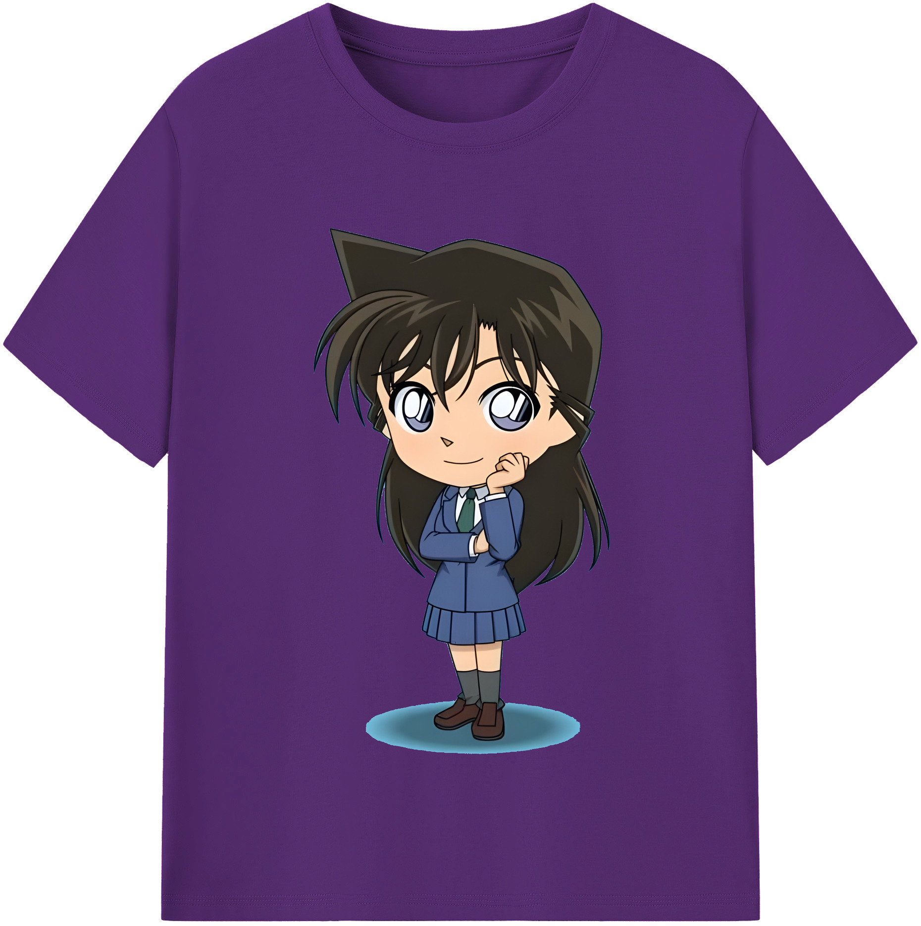 （画像用） 名探偵コナン 毛利 蘭 もうり らん、モーリ ラン Detective Conan Rachel Moore 綿100％半袖Tシャツ（フロントプリント）