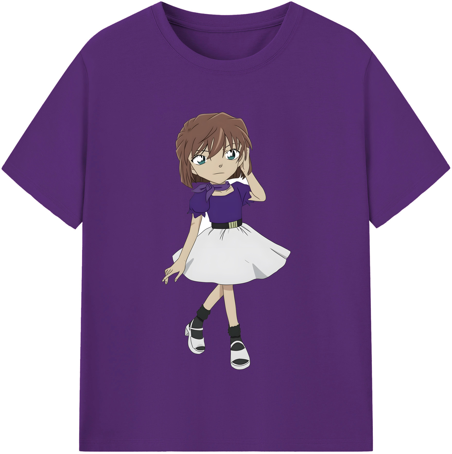 （画像用） 名探偵コナン 灰原 哀 はいばら あい Detective Conan Anita Hailey、Vi Graythorn Haibara Ai 綿100％半袖Tシャツ（フロントプリント）