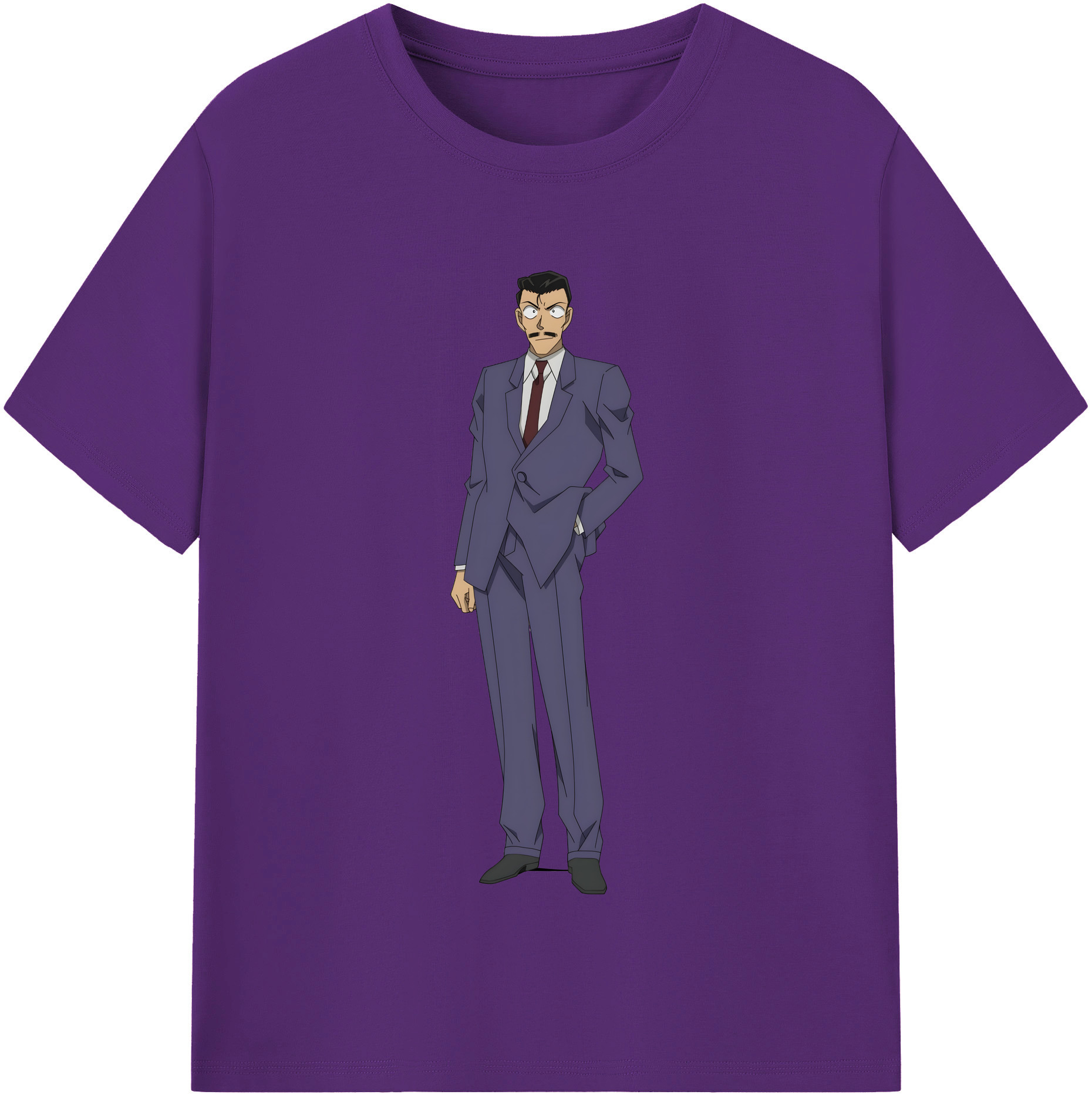 （画像用） 名探偵コナン 毛利 小五郎 もうり こごろう Detective Conan 綿100％半袖Tシャツ（フロントプリント）