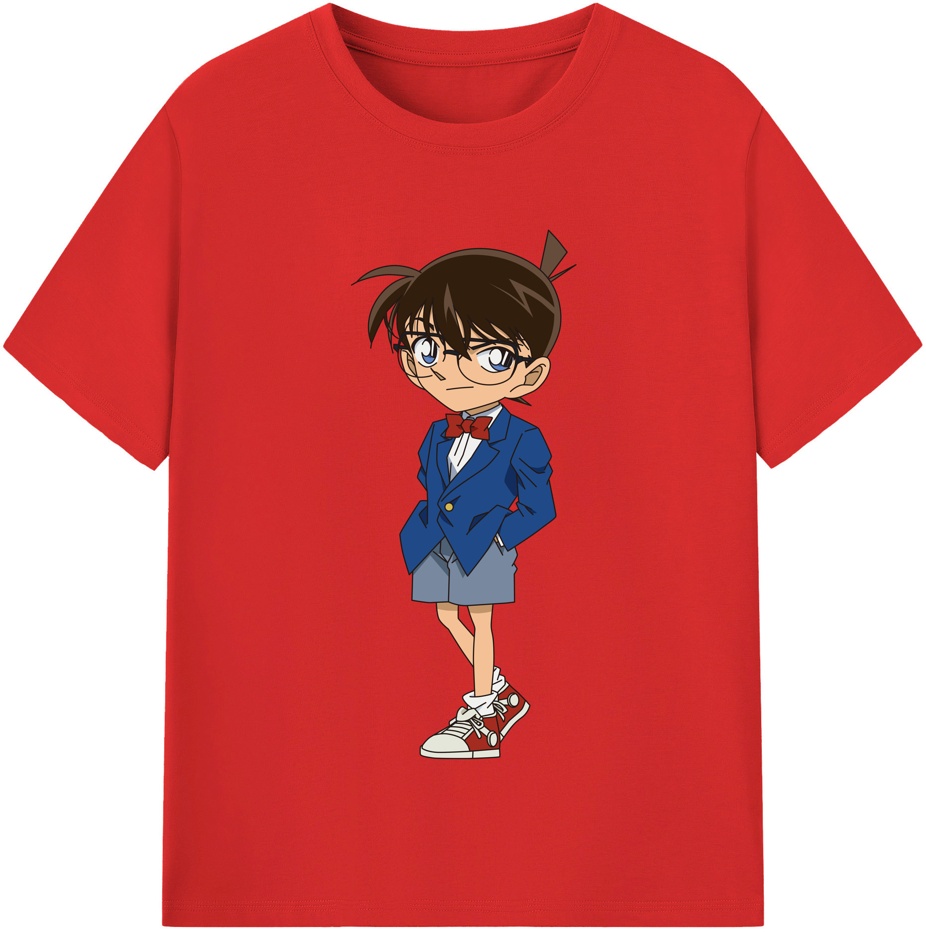 （画像用） 名探偵コナン 江戸川 コナン Detective Conan Conan Edogawa 綿100％半袖Tシャツ（フロントプリント）