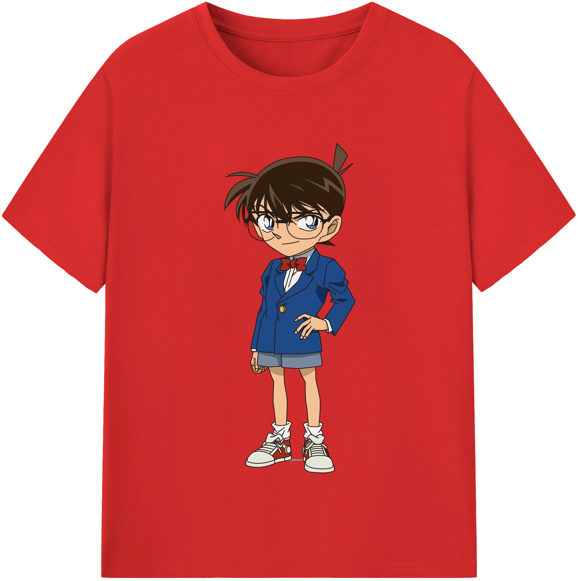 （画像用） 名探偵コナン 江戸川 コナン Detective Conan Conan Edogawa 綿100％半袖Tシャツ（フロントプリント）