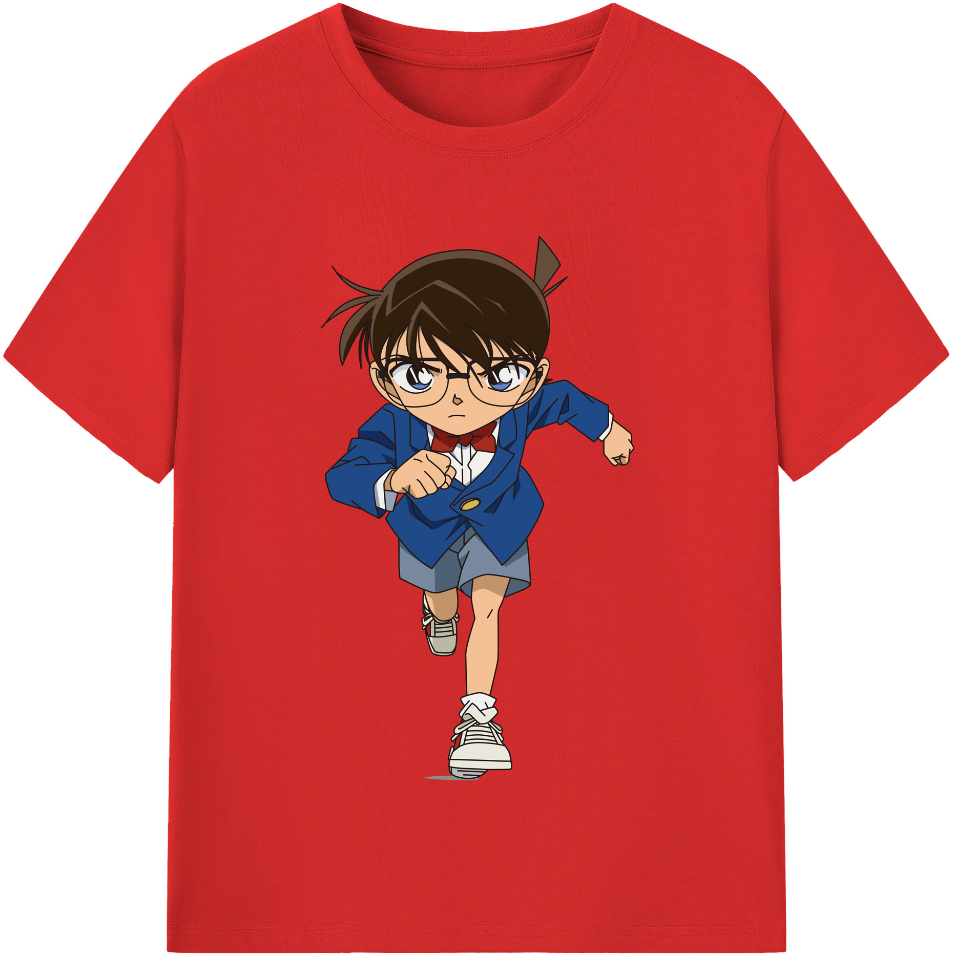 （画像用） 名探偵コナン 江戸川 コナン Detective Conan Conan Edogawa 綿100％半袖Tシャツ（フロントプリント）