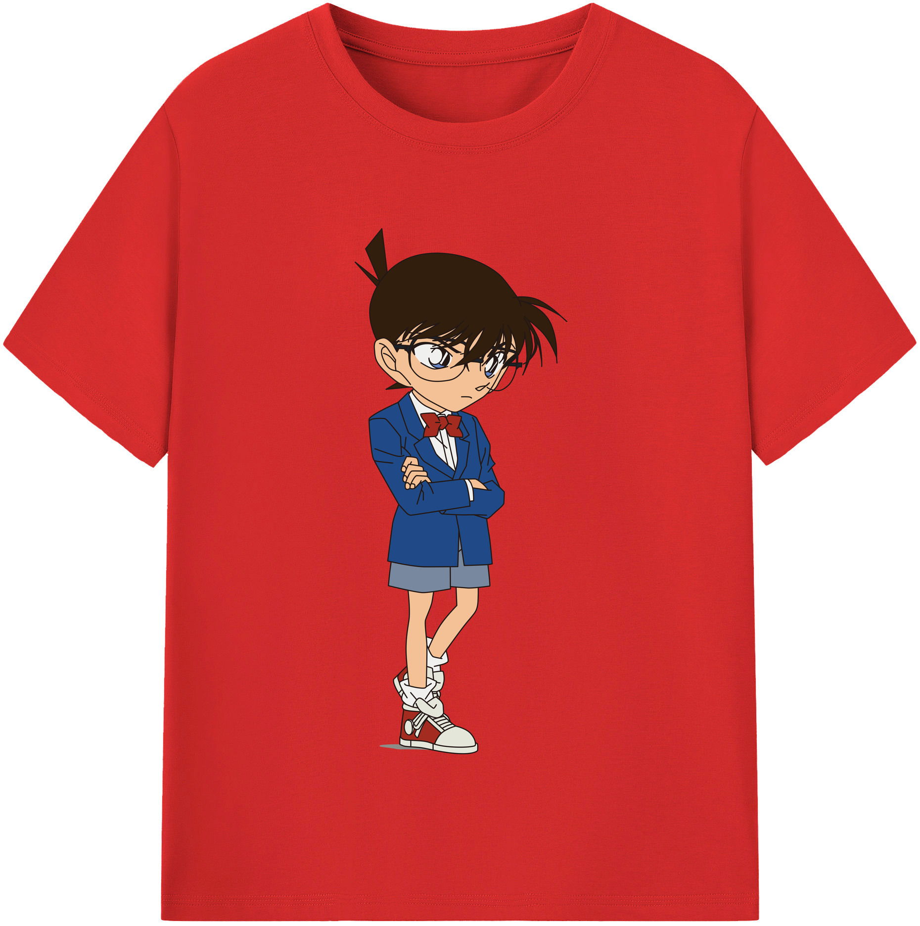 （画像用） 名探偵コナン 江戸川 コナン Detective Conan Conan Edogawa 綿100％半袖Tシャツ（フロントプリント）