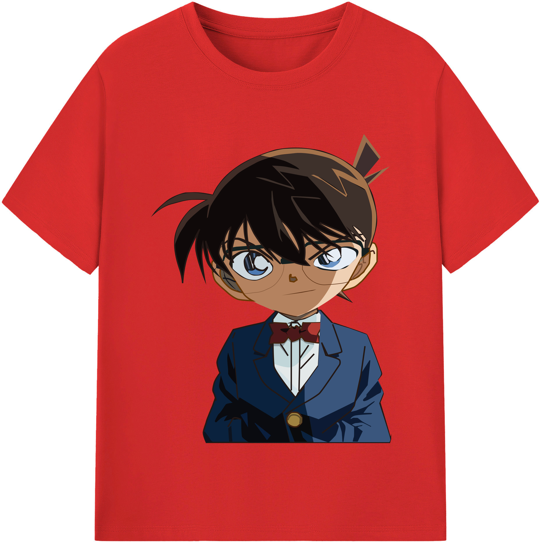 （画像用） 名探偵コナン 江戸川 コナン Detective Conan Conan Edogawa 綿100％半袖Tシャツ（フロントプリント）