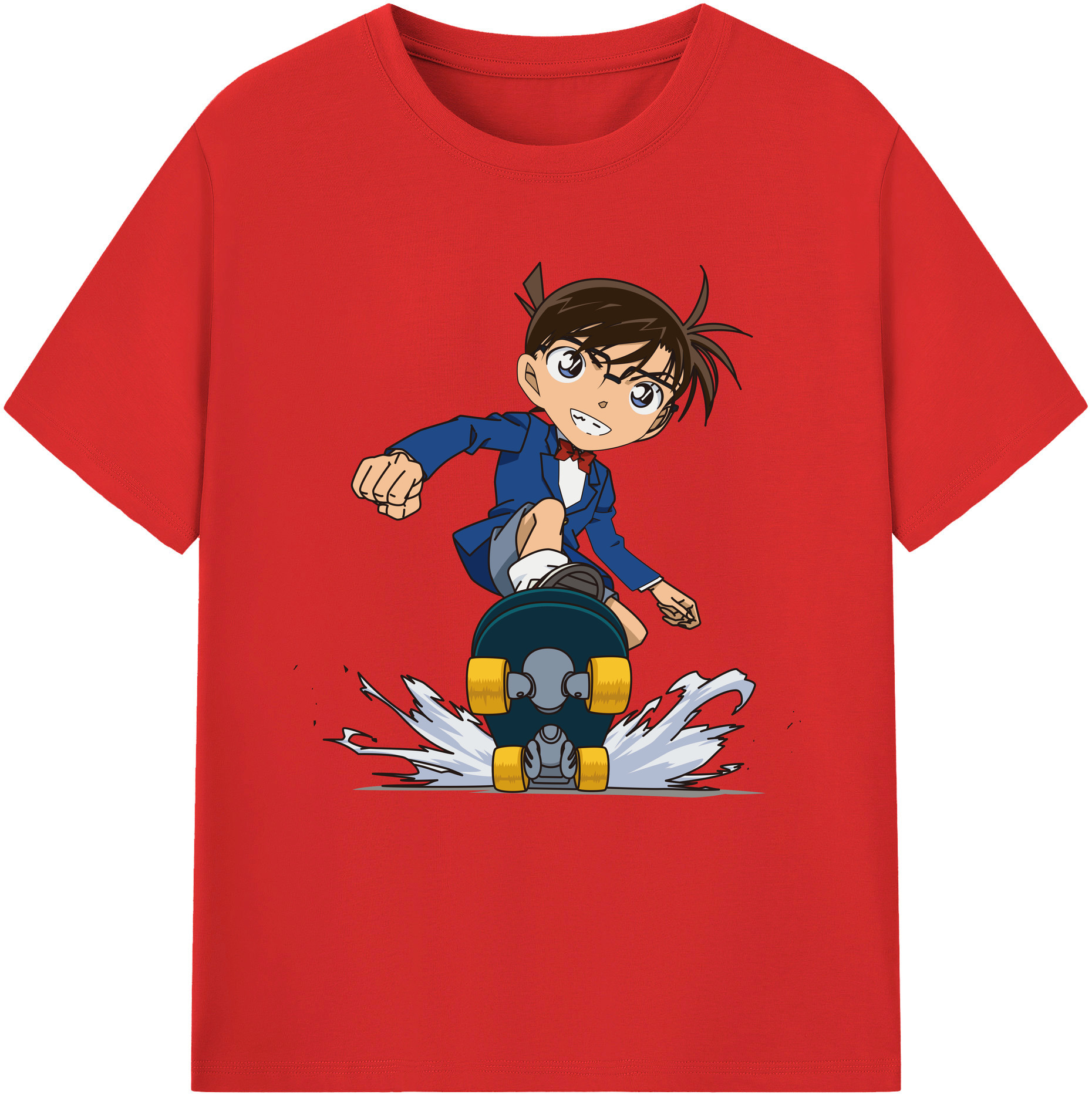 （画像用） 名探偵コナン 江戸川 コナン Detective Conan Conan Edogawa 綿100％半袖Tシャツ（フロントプリント）