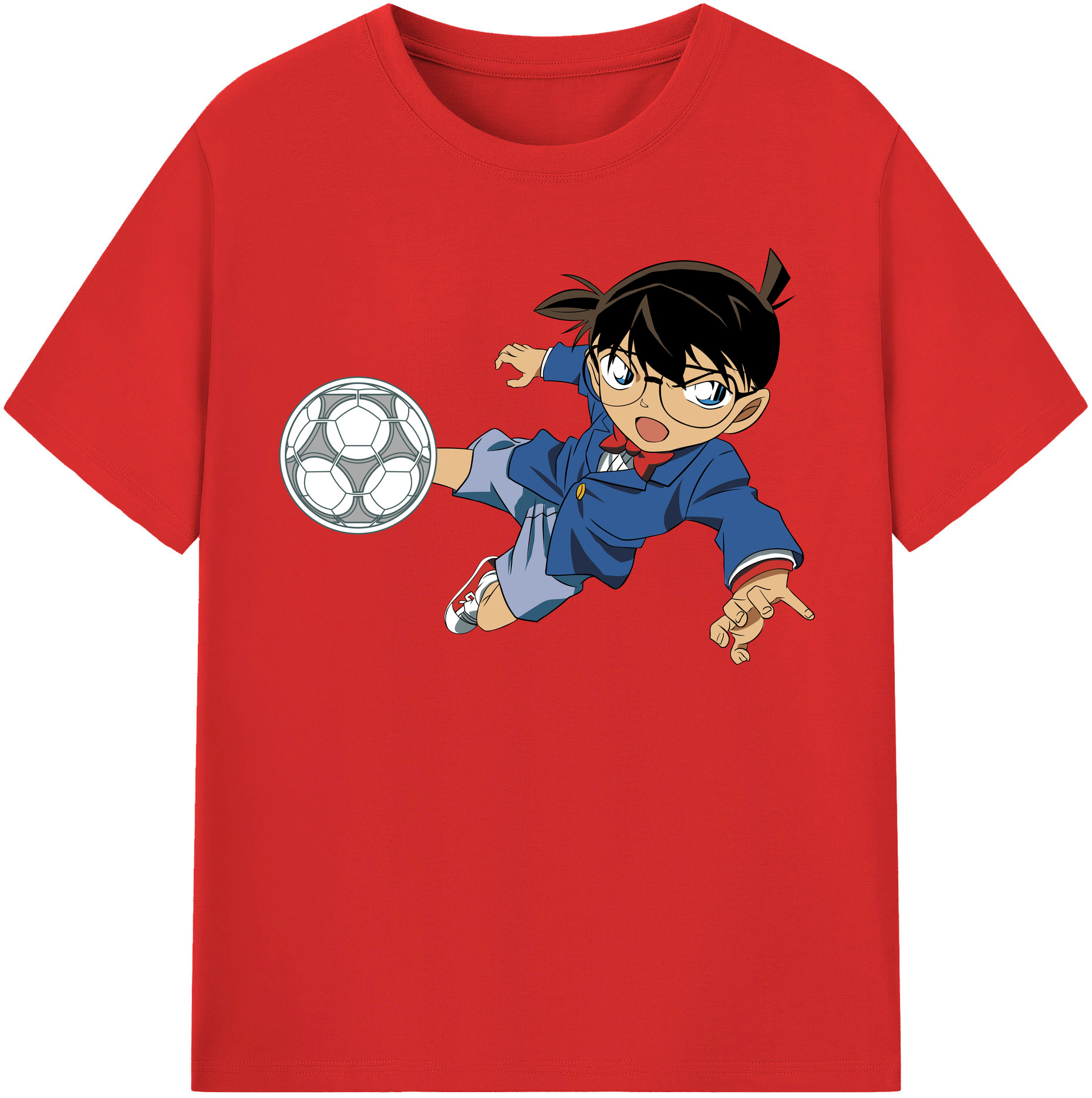 （画像用） 名探偵コナン 江戸川 コナン Detective Conan Conan Edogawa 綿100％半袖Tシャツ（フロントプリント）
