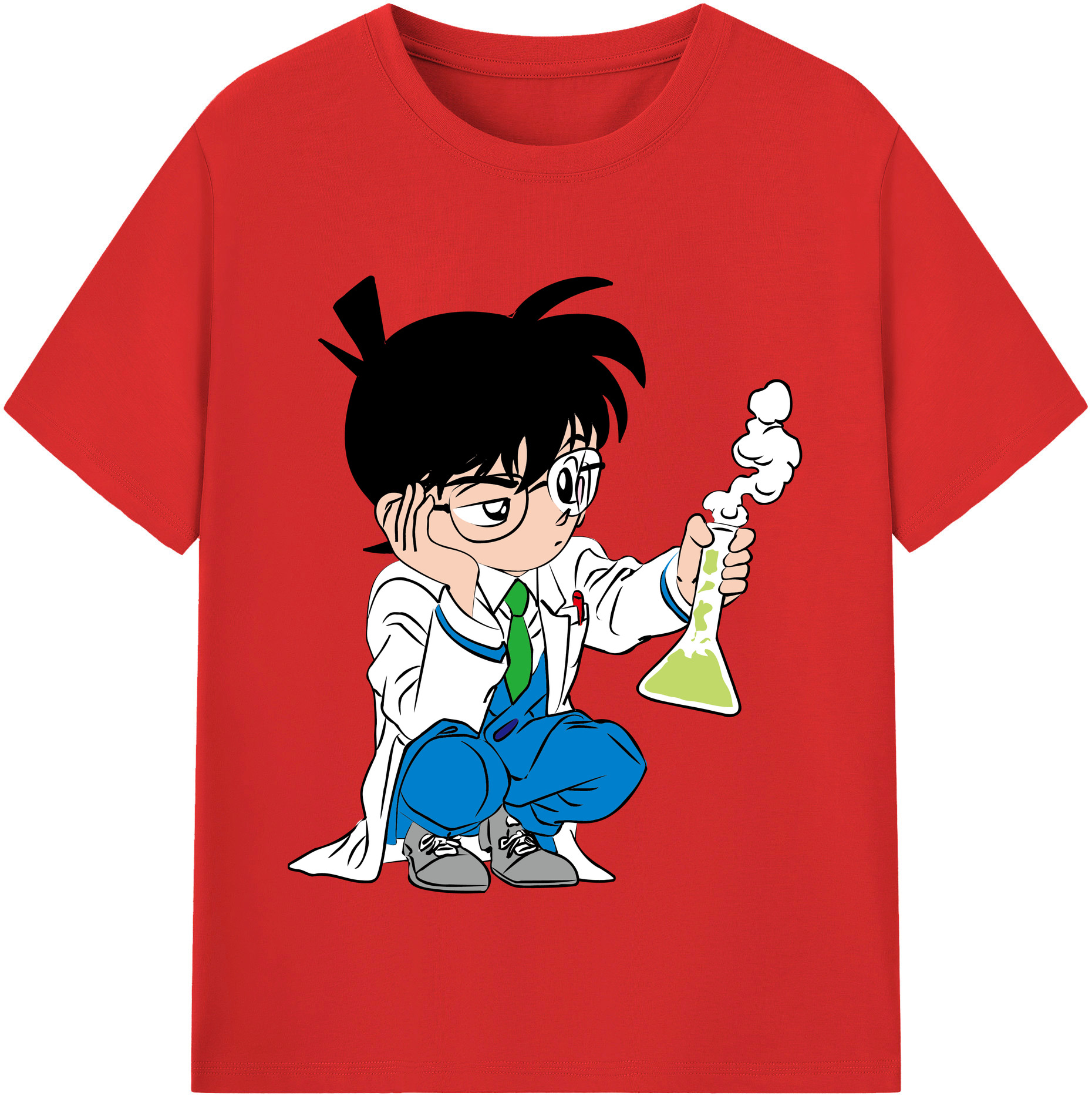 （画像用） 名探偵コナン 江戸川 コナン Detective Conan Conan Edogawa 綿100％半袖Tシャツ（フロントプリント）