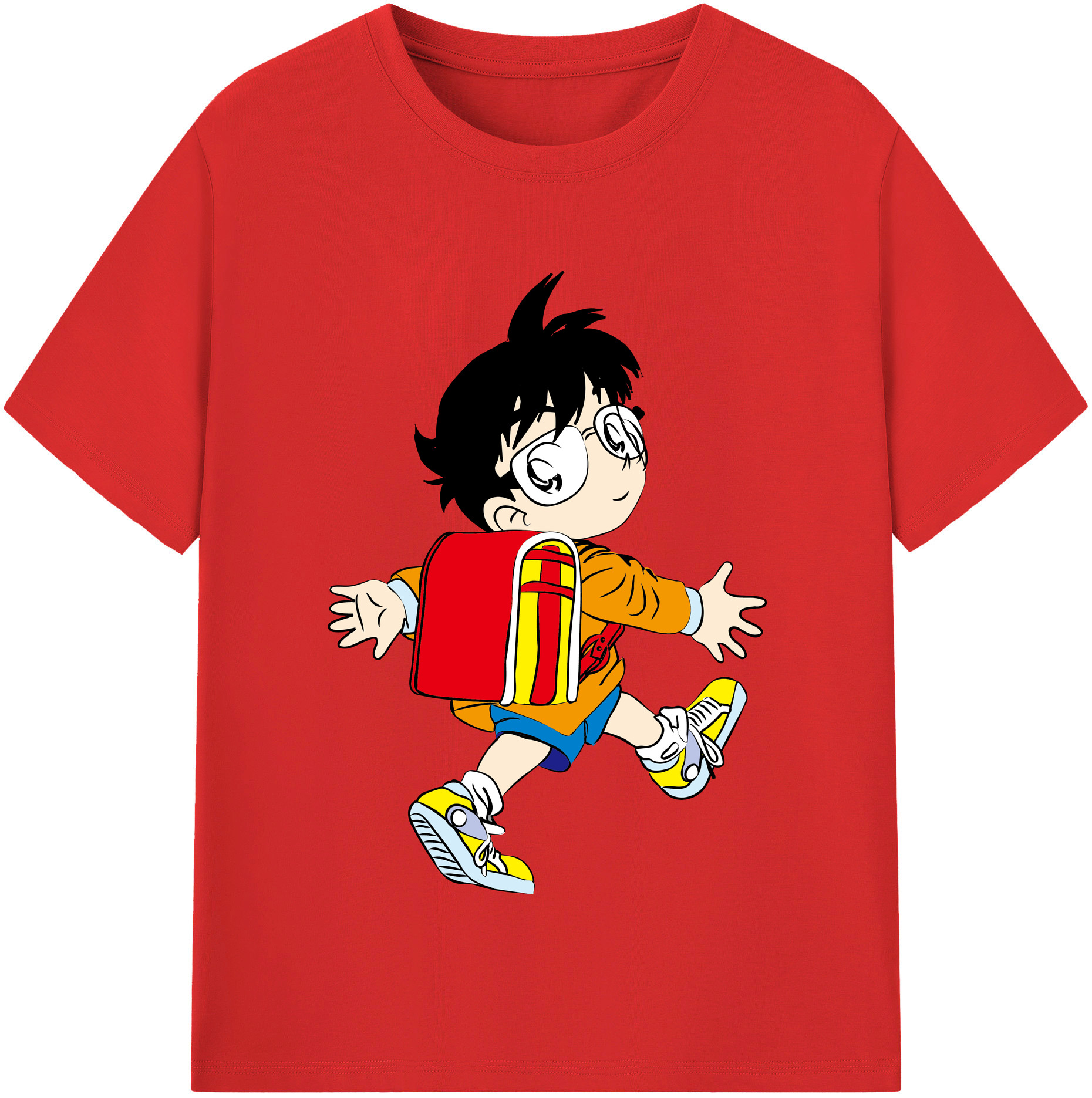 （画像用） 名探偵コナン 江戸川 コナン Detective Conan Conan Edogawa 綿100％半袖Tシャツ（フロントプリント）