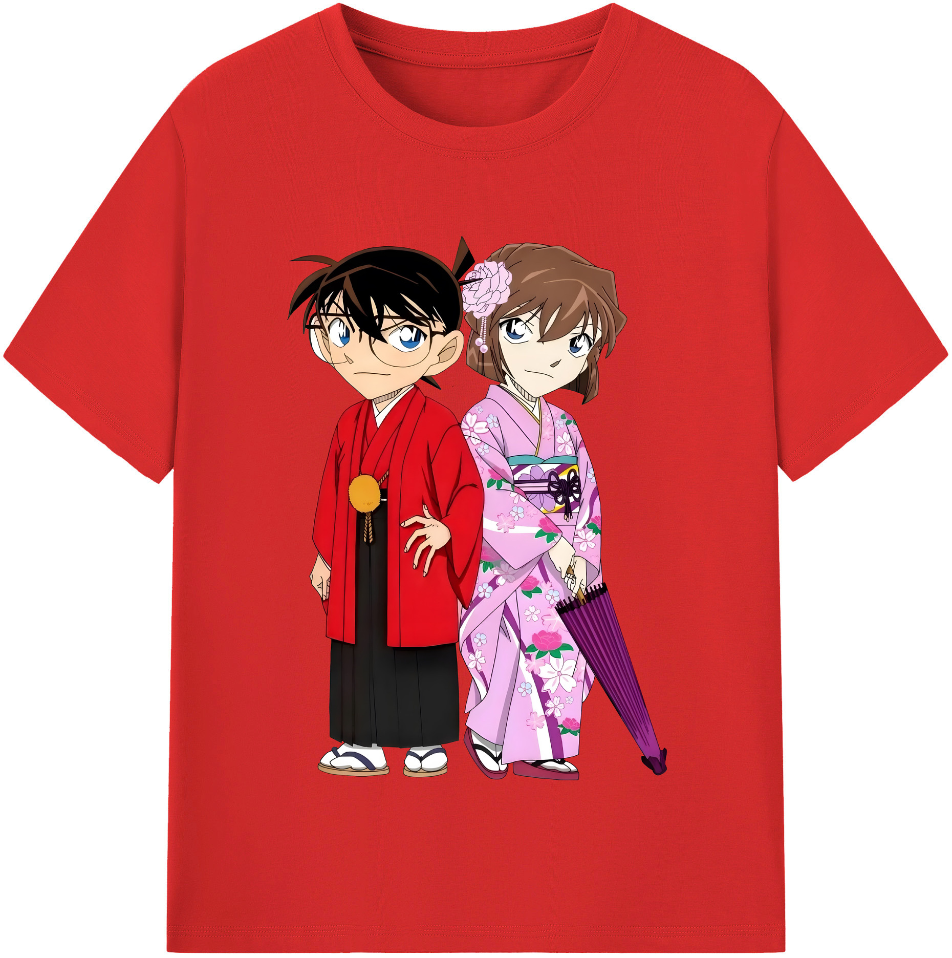 （画像用） 名探偵コナン 江戸川 コナン Detective Conan Conan Edogawa 綿100％半袖Tシャツ（フロントプリント）