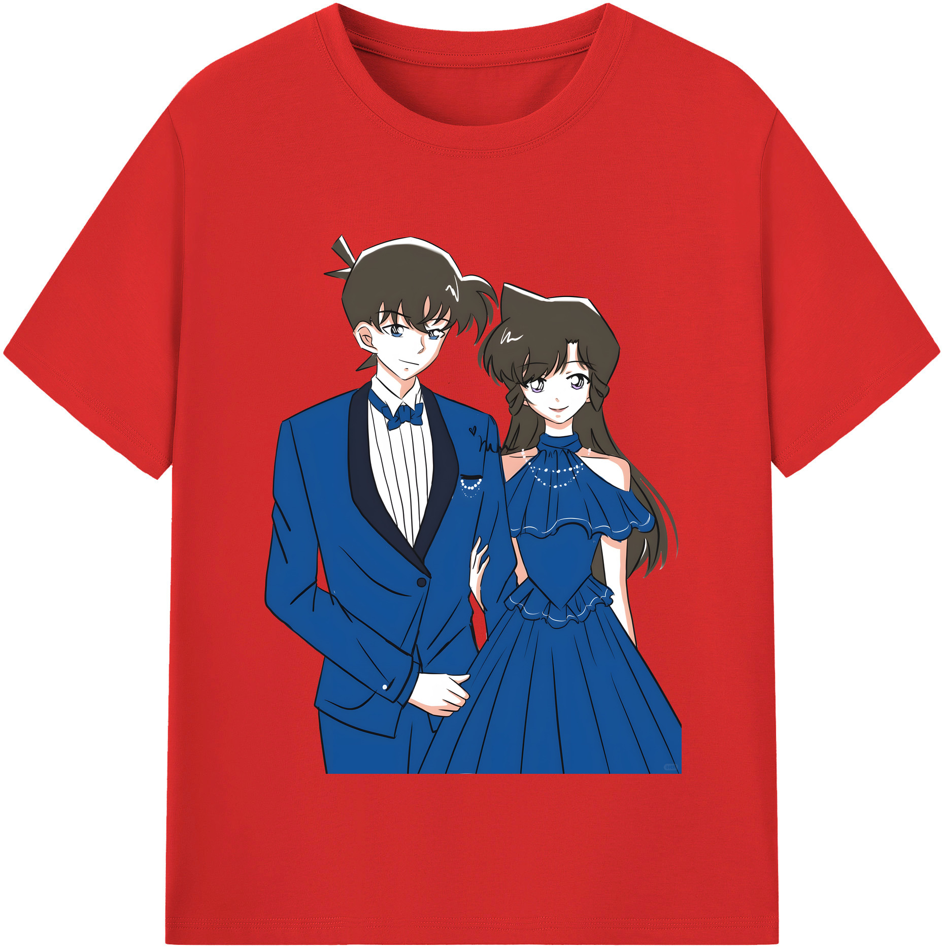 （画像用） 名探偵コナン 江戸川 コナン Detective Conan Conan Edogawa 綿100％半袖Tシャツ（フロントプリント）