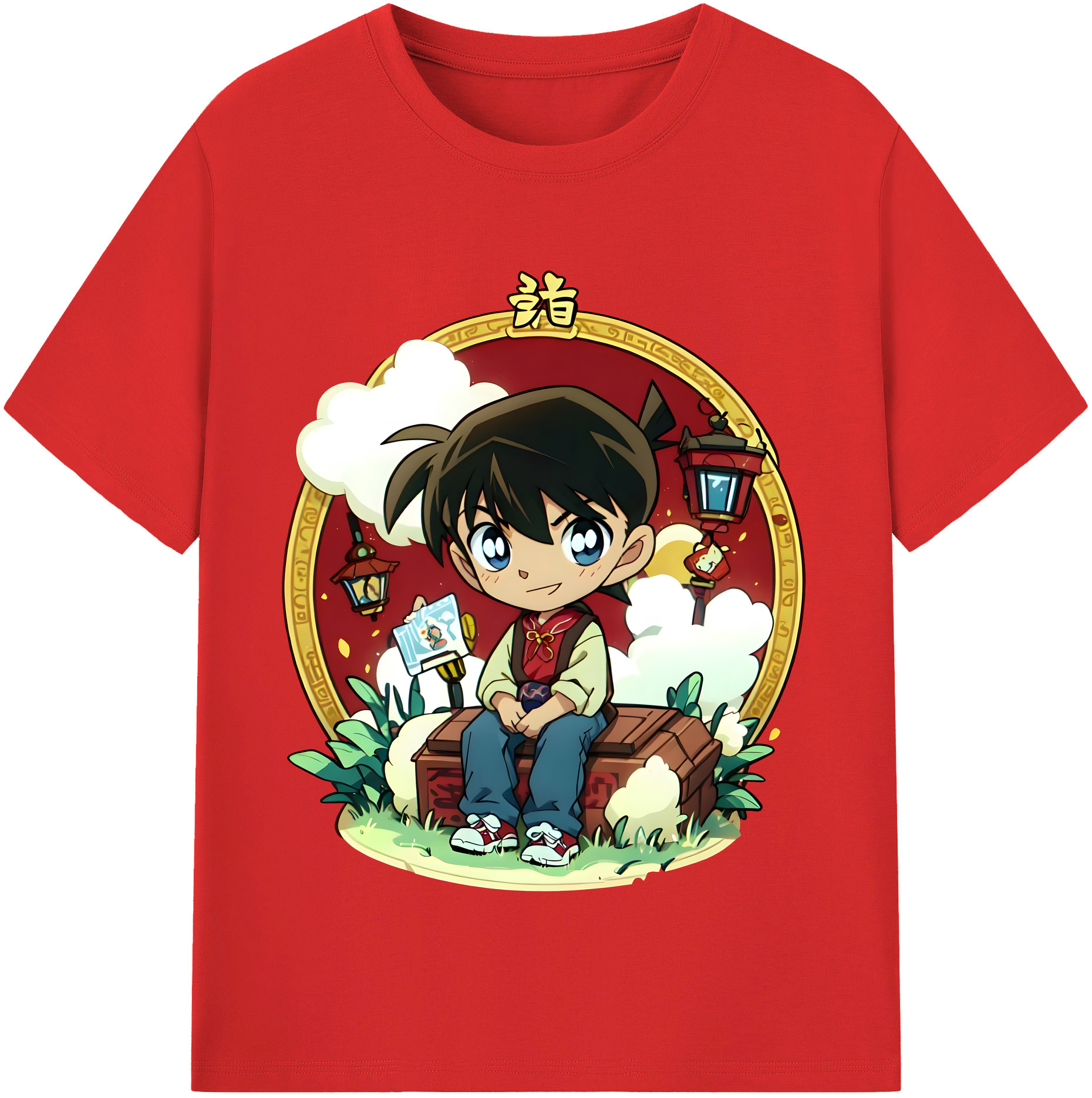 （画像用） 名探偵コナン 江戸川 コナン Detective Conan Conan Edogawa 綿100％半袖Tシャツ（フロントプリント）