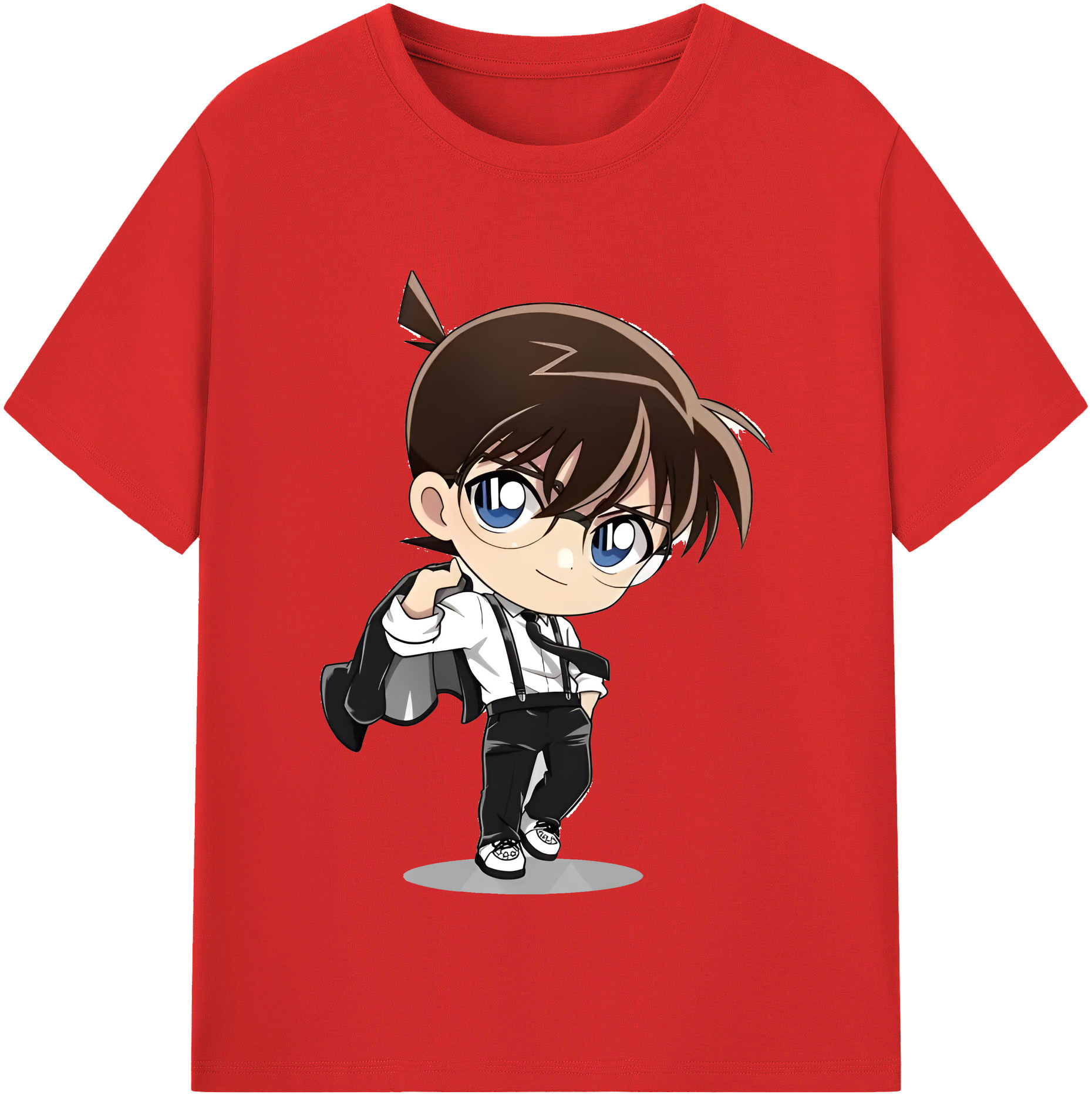 （画像用） 名探偵コナン 江戸川 コナン Detective Conan Conan Edogawa 綿100％半袖Tシャツ（フロントプリント）