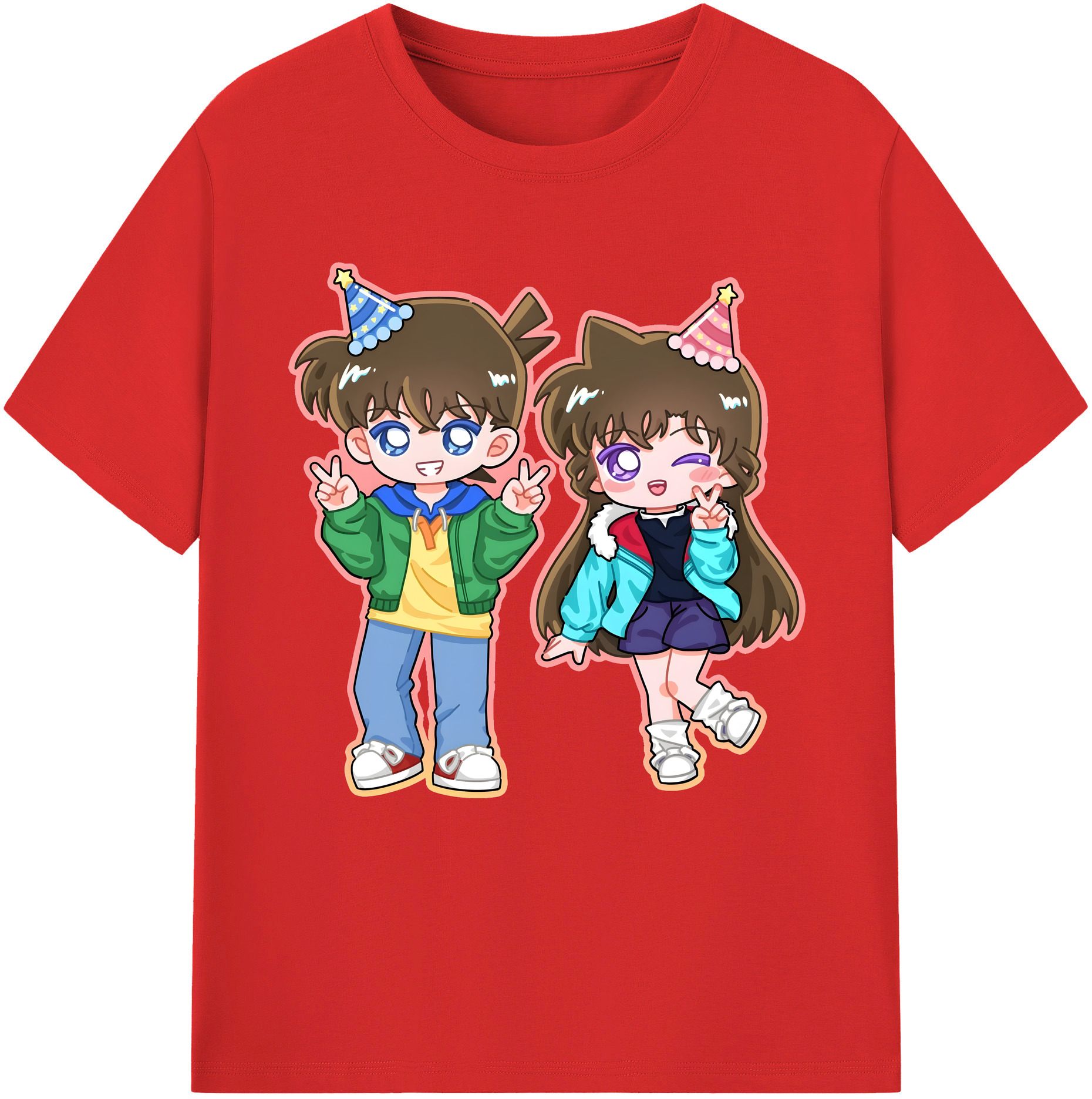（画像用） 名探偵コナン 毛利 蘭 もうり らん、モーリ ラン Detective Conan Rachel Moore 綿100％半袖Tシャツ（フロントプリント）