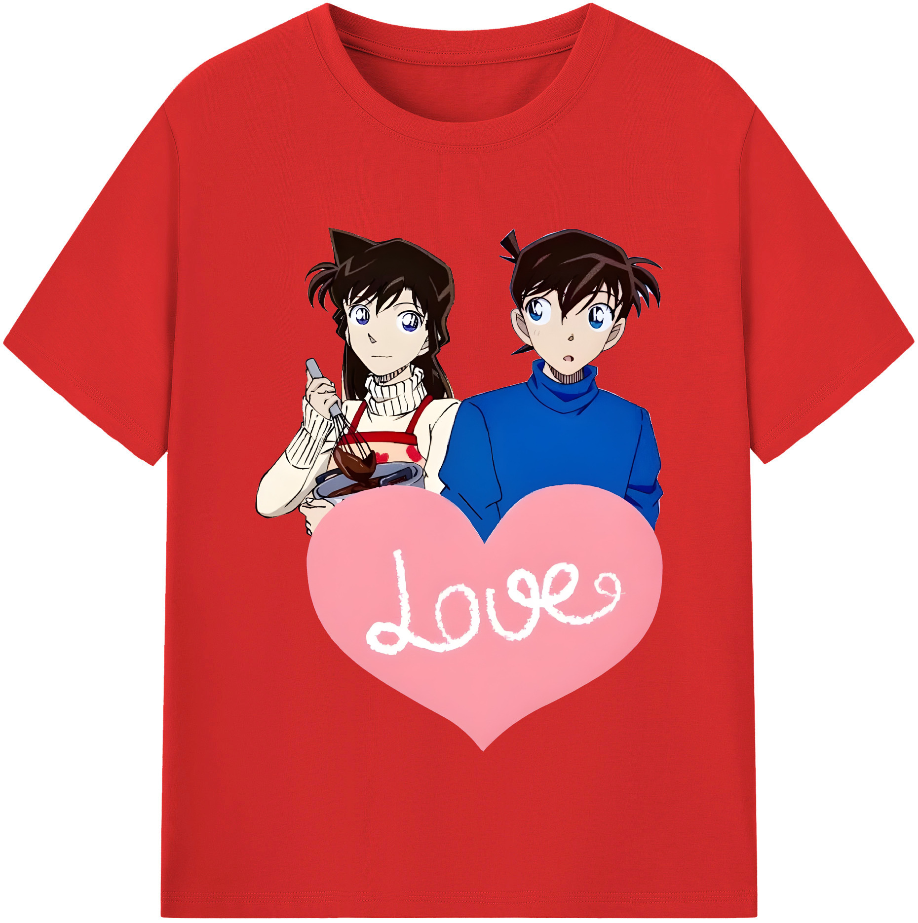（画像用） 名探偵コナン 毛利 蘭 もうり らん、モーリ ラン Detective Conan Rachel Moore 綿100％半袖Tシャツ（フロントプリント）
