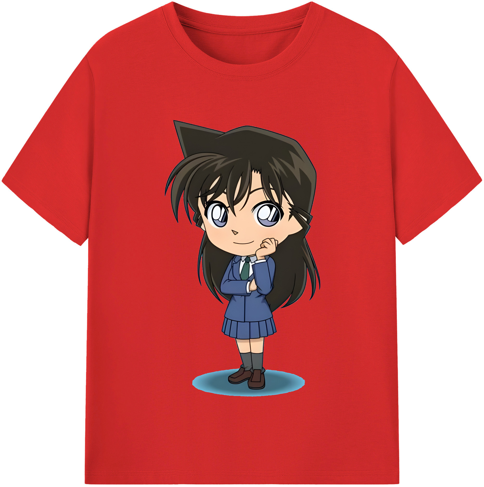 （画像用） 名探偵コナン 毛利 蘭 もうり らん、モーリ ラン Detective Conan Rachel Moore 綿100％半袖Tシャツ（フロントプリント）