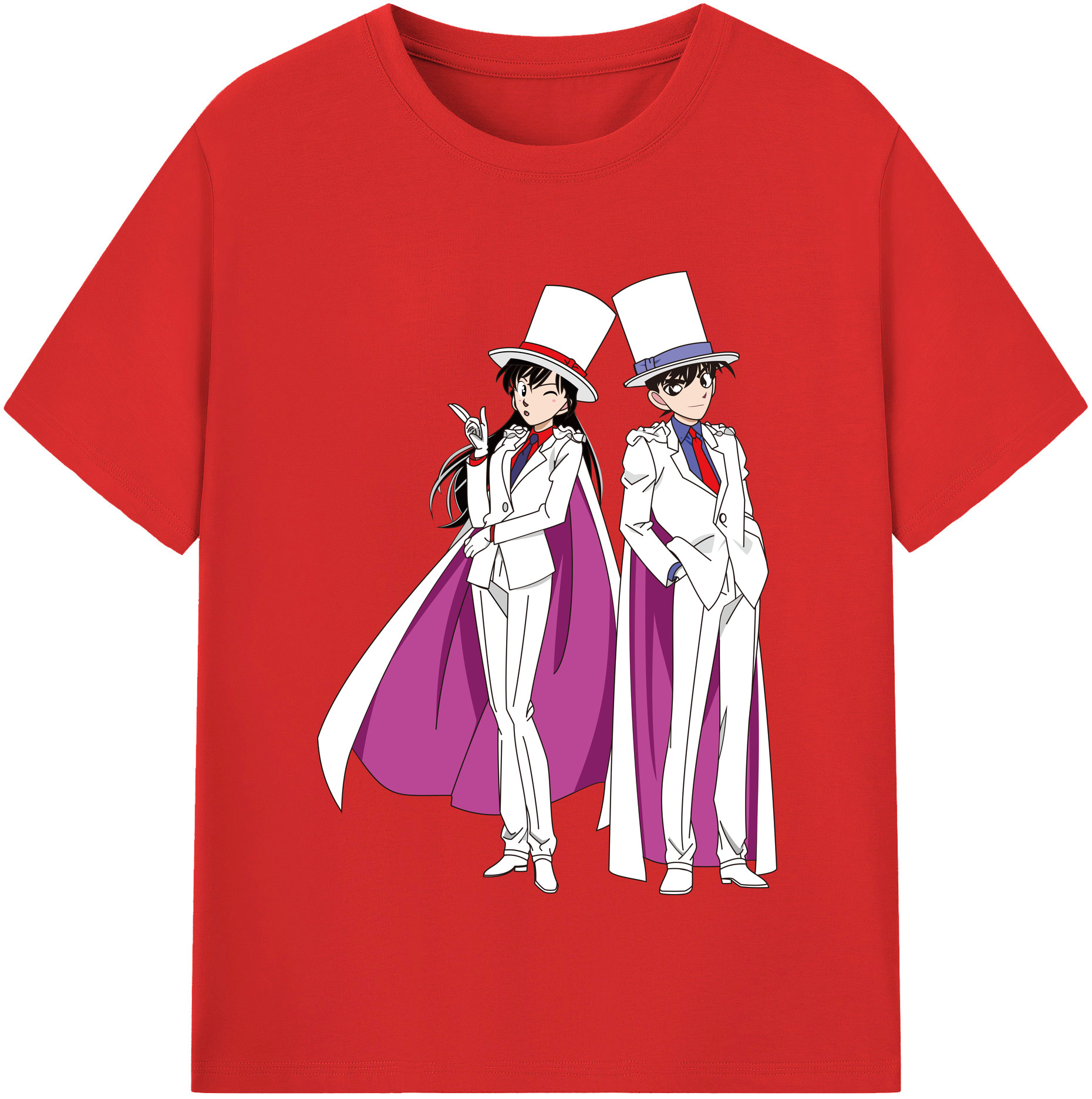 （画像用） 名探偵コナン くろば かいと Detective Conan Kuroba Kaito 綿100％半袖Tシャツ（フロントプリント）