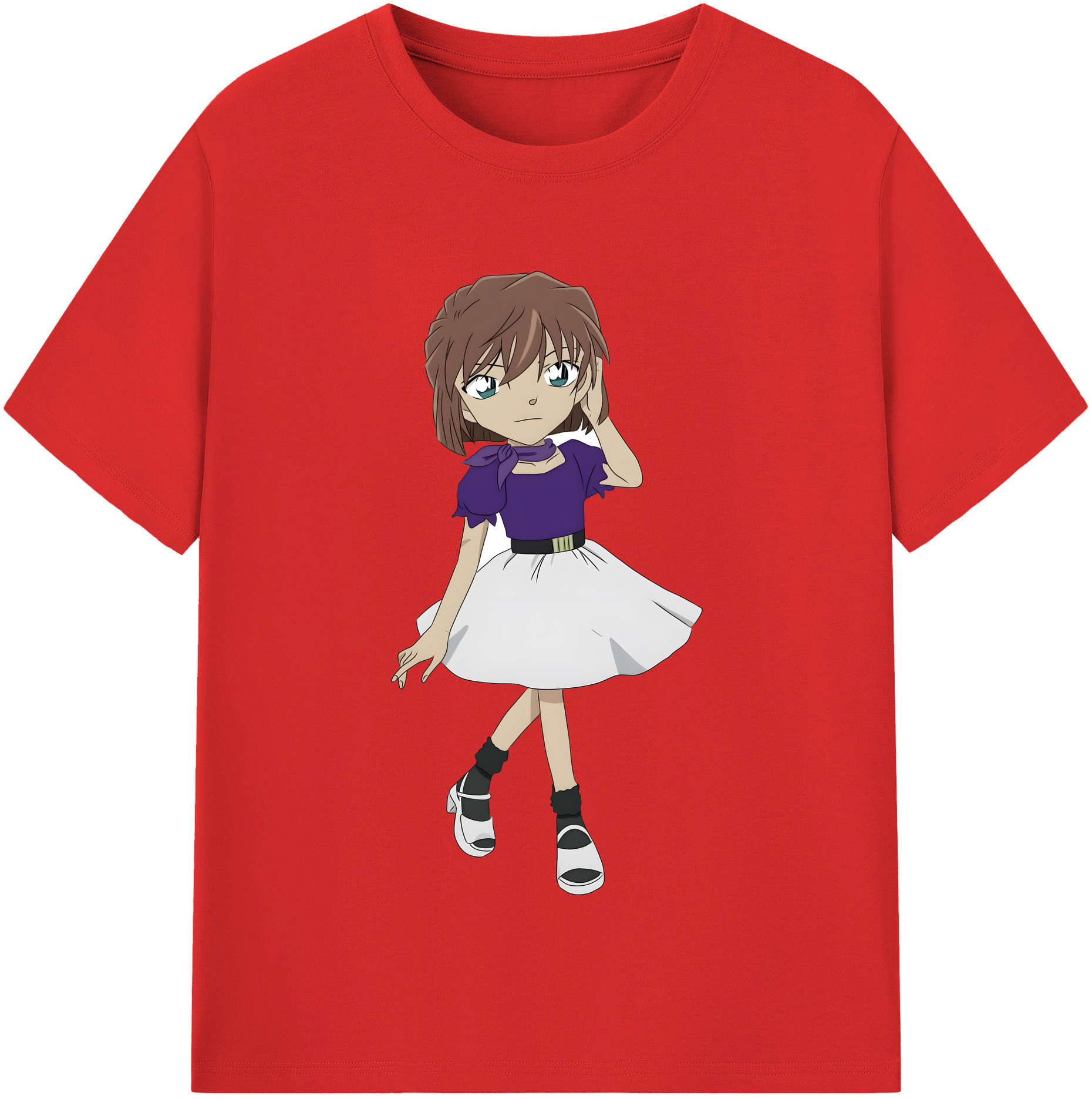 （画像用） 名探偵コナン 灰原 哀 はいばら あい Detective Conan Anita Hailey、Vi Graythorn Haibara Ai 綿100％半袖Tシャツ（フロントプリント）