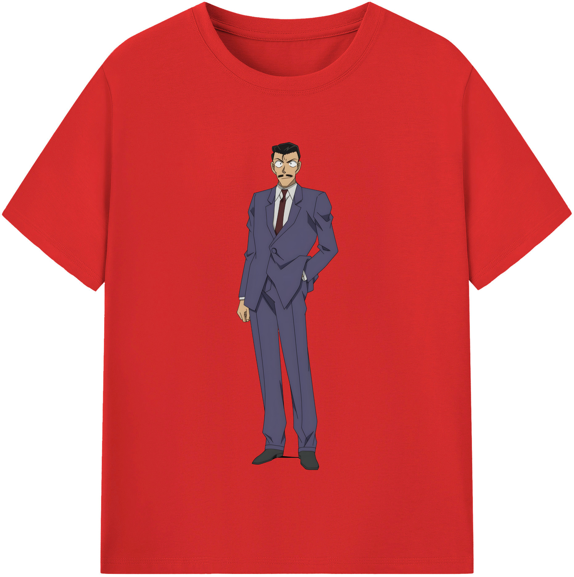 （画像用） 名探偵コナン 毛利 小五郎 もうり こごろう Detective Conan 綿100％半袖Tシャツ（フロントプリント）