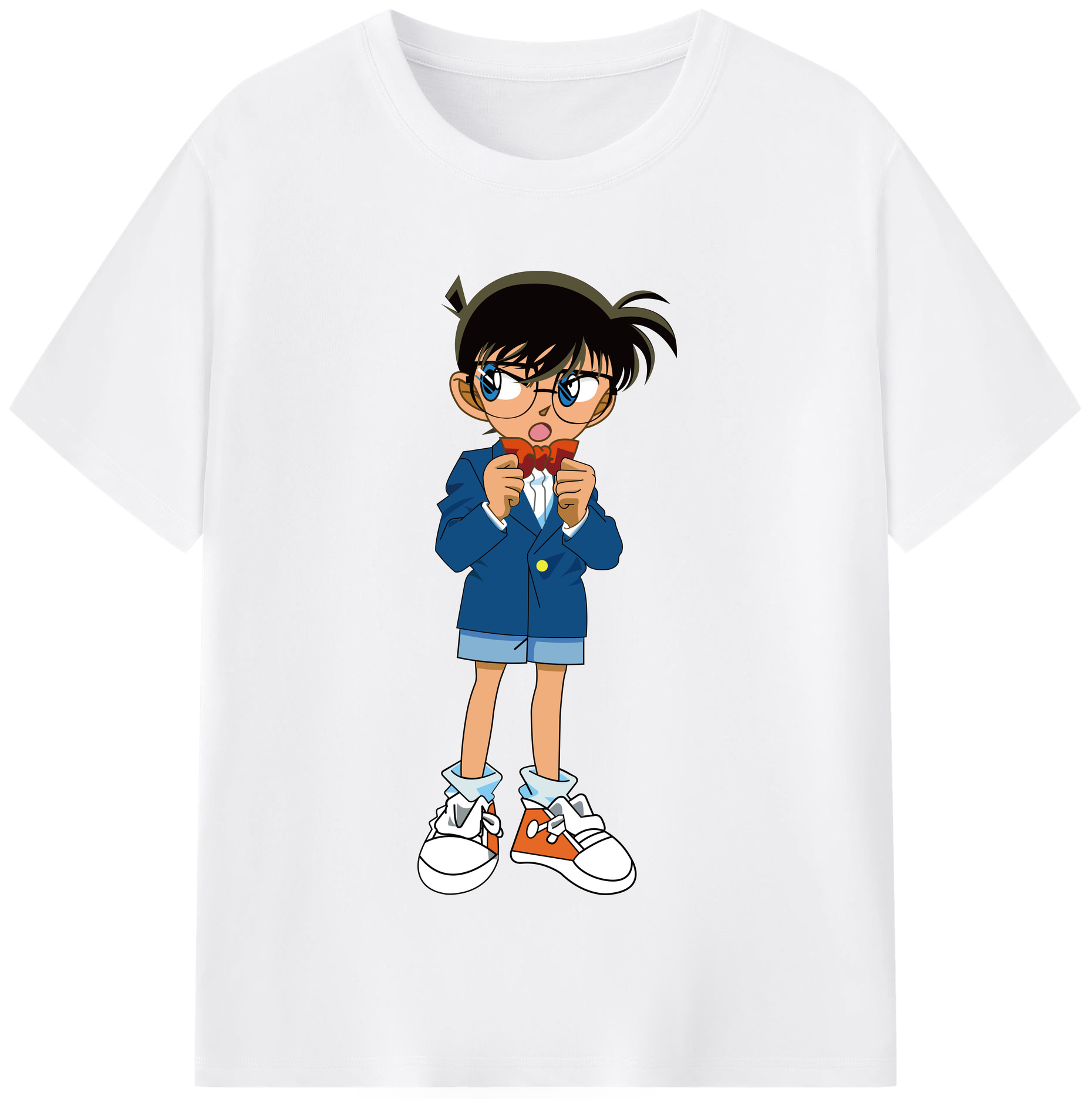 （画像用） 名探偵コナン 江戸川 コナン Detective Conan Conan Edogawa 綿100％半袖Tシャツ（フロントプリント）