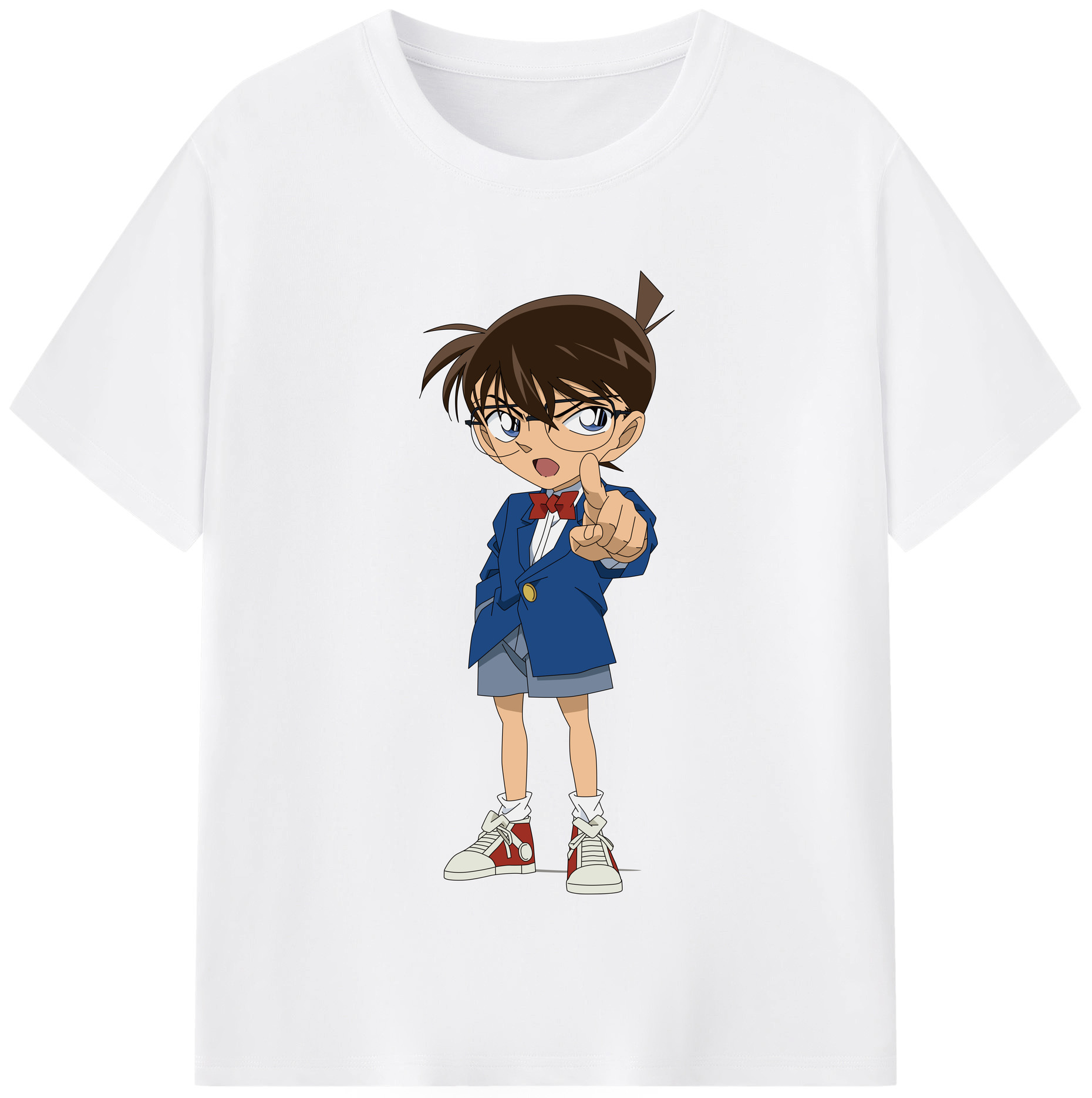 （画像用） 名探偵コナン 江戸川 コナン Detective Conan Conan Edogawa 綿100％半袖Tシャツ（フロントプリント）