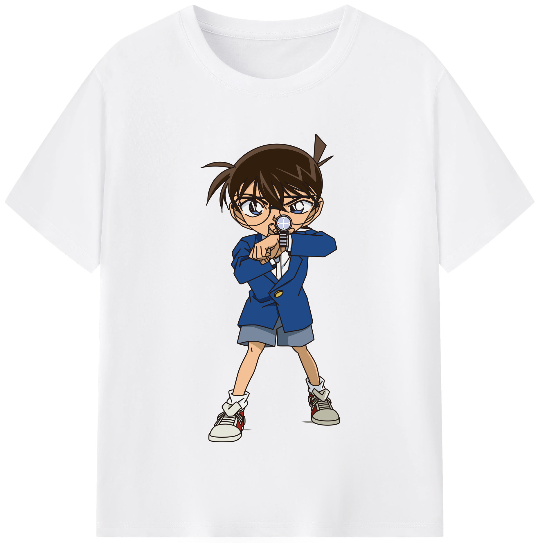 （画像用） 名探偵コナン 江戸川 コナン Detective Conan Conan Edogawa 綿100％半袖Tシャツ（フロントプリント）