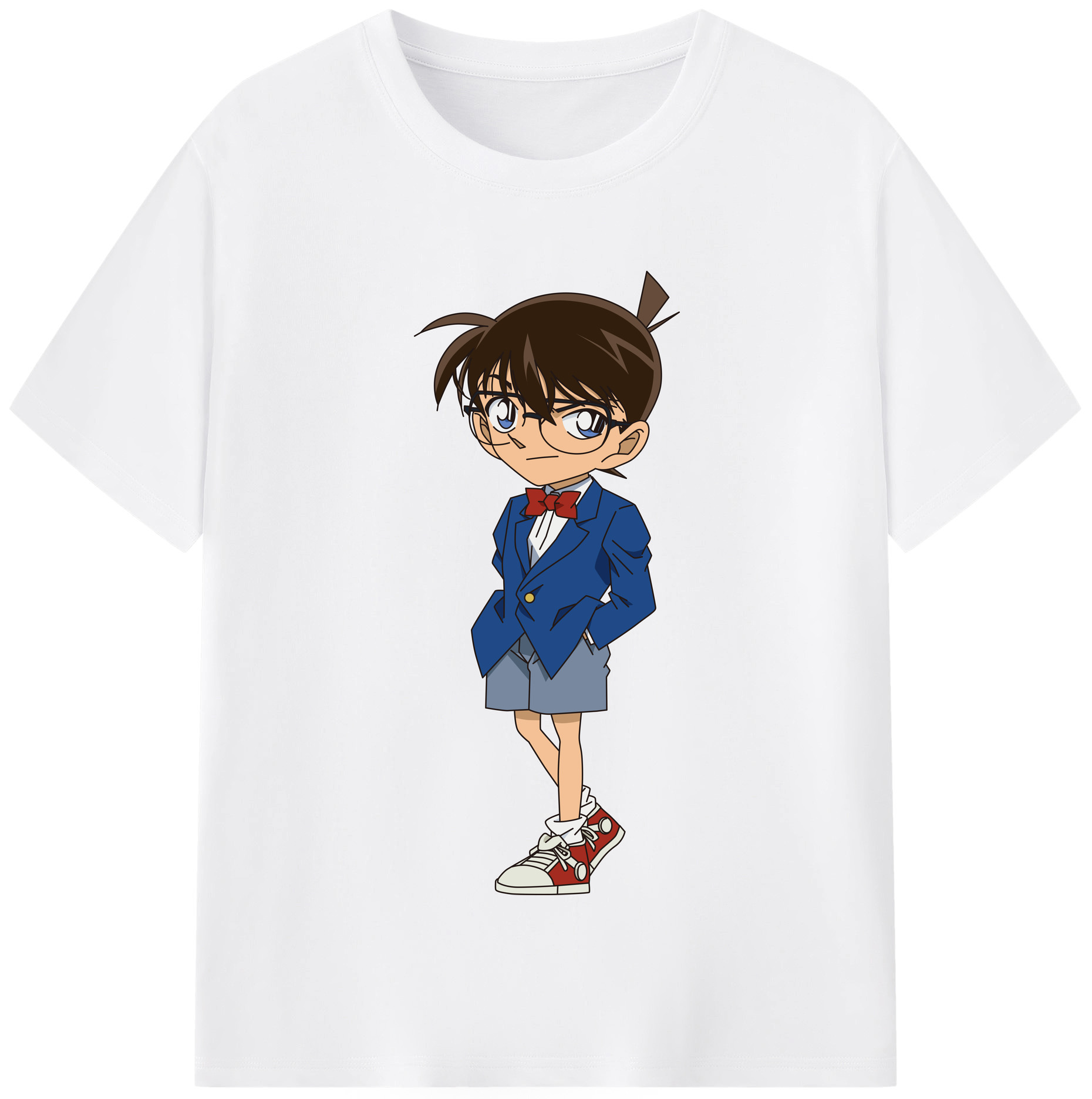 （画像用） 名探偵コナン 江戸川 コナン Detective Conan Conan Edogawa 綿100％半袖Tシャツ（フロントプリント）