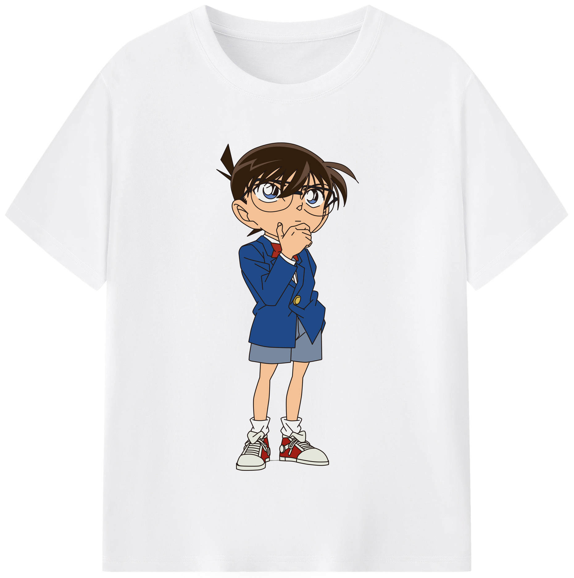 （画像用） 名探偵コナン 江戸川 コナン Detective Conan Conan Edogawa 綿100％半袖Tシャツ（フロントプリント）