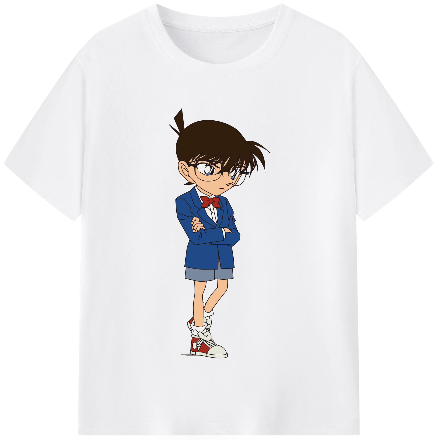（画像用） 名探偵コナン 江戸川 コナン Detective Conan Conan Edogawa 綿100％半袖Tシャツ（フロントプリント）