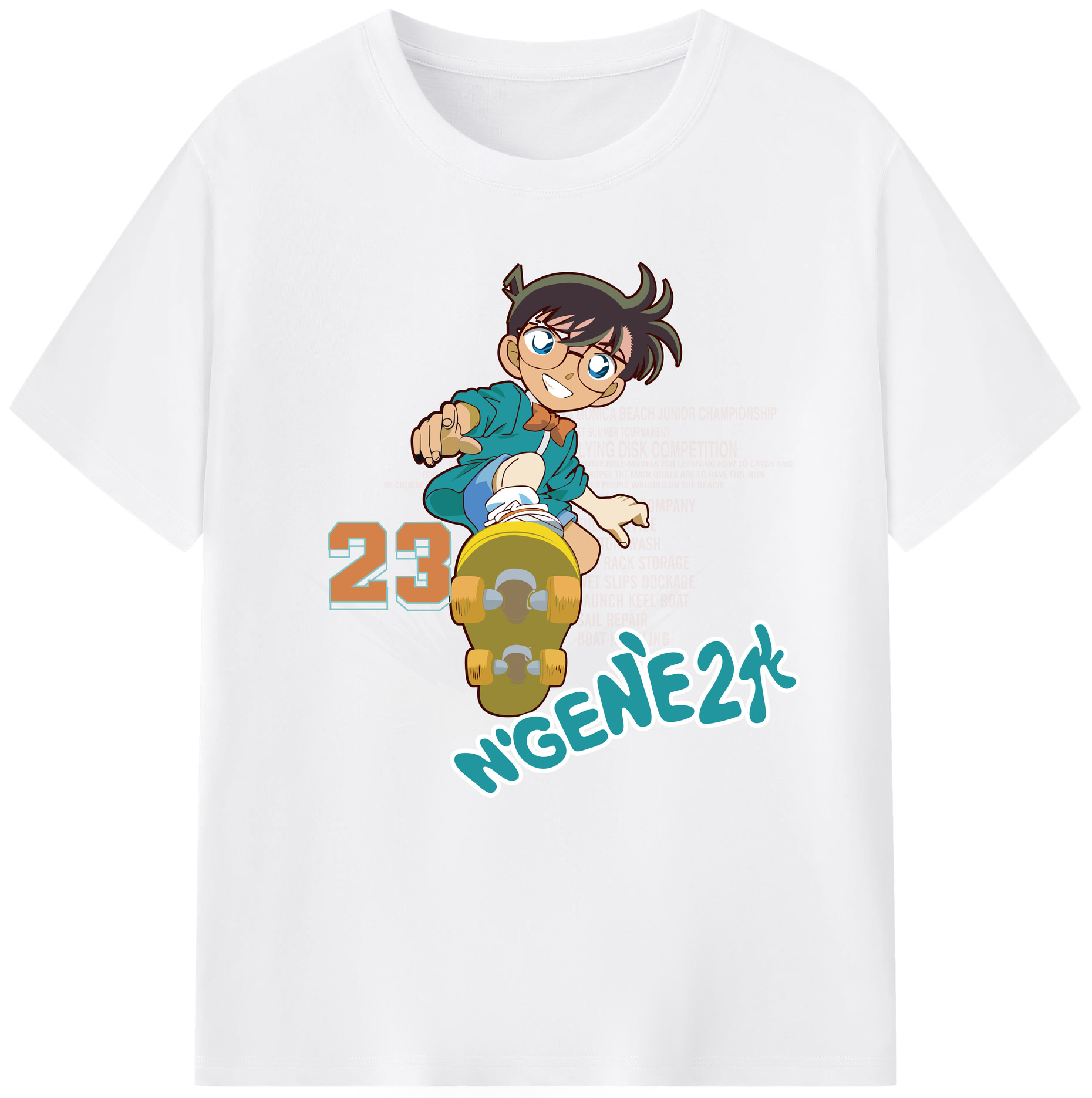 （画像用） 名探偵コナン 江戸川 コナン Detective Conan Conan Edogawa 綿100％半袖Tシャツ（フロントプリント）