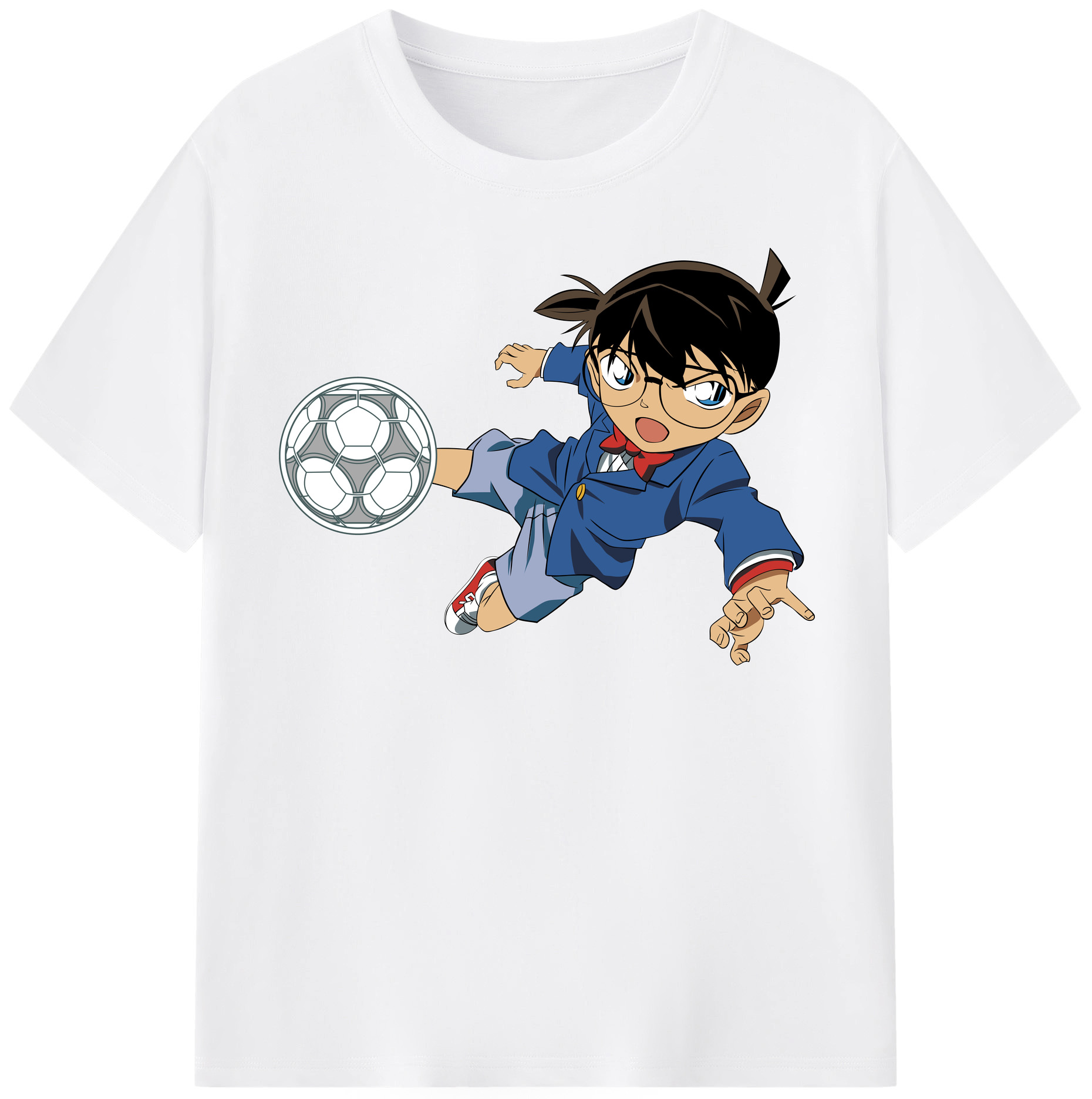 （画像用） 名探偵コナン 江戸川 コナン Detective Conan Conan Edogawa 綿100％半袖Tシャツ（フロントプリント）
