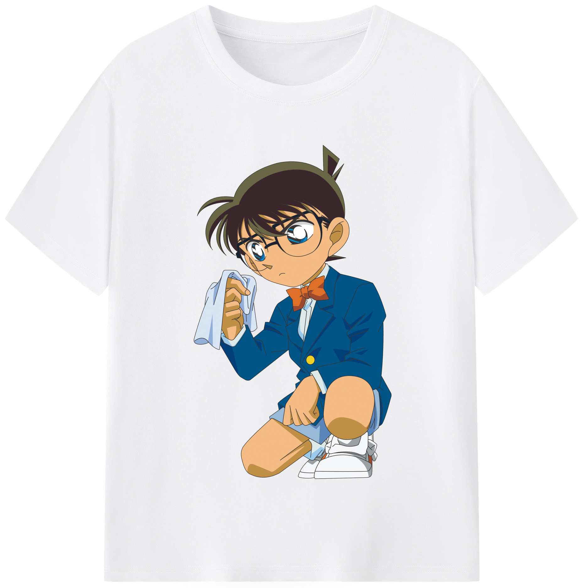 （画像用） 名探偵コナン 江戸川 コナン Detective Conan Conan Edogawa 綿100％半袖Tシャツ（フロントプリント）