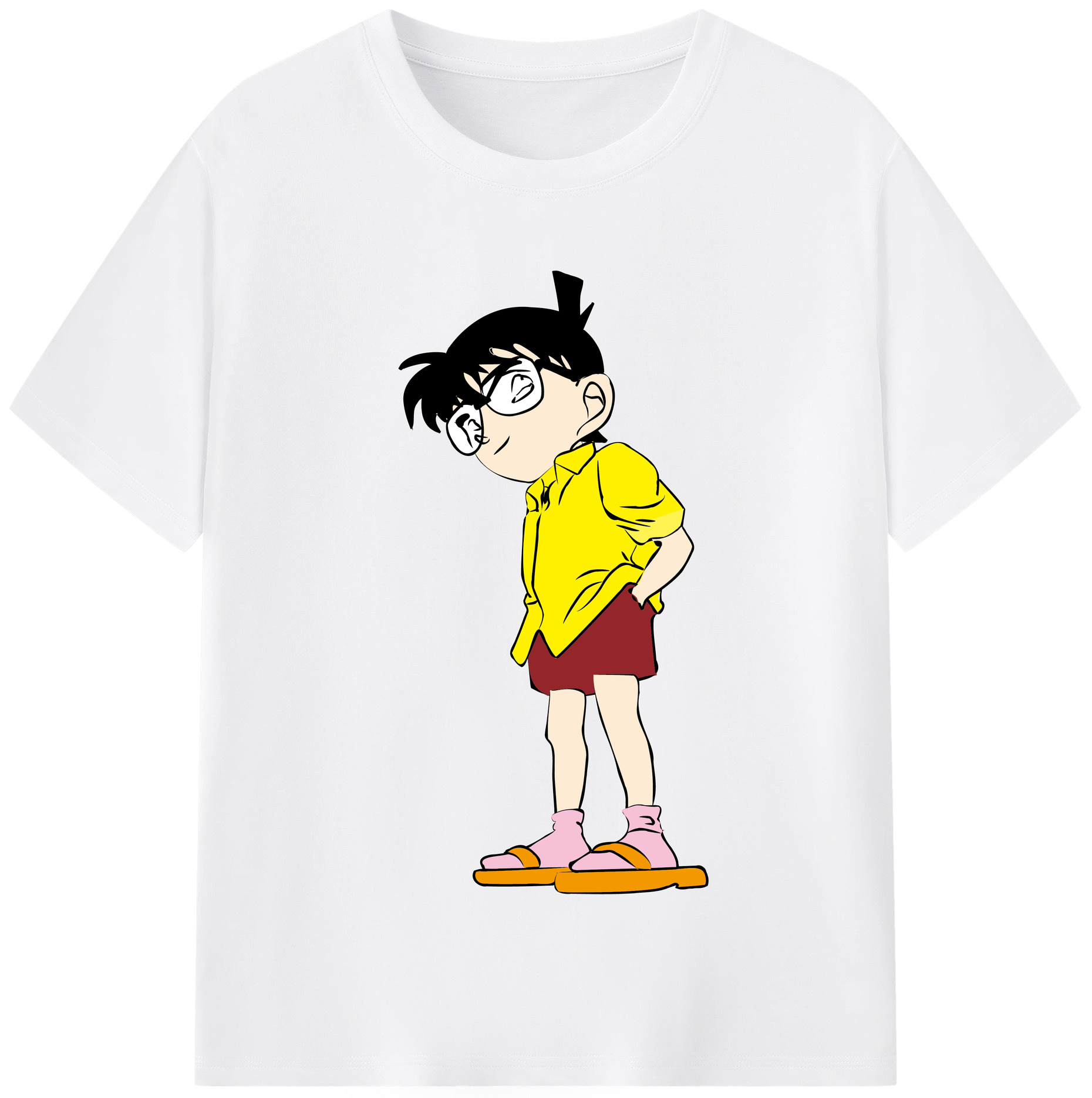 （画像用） 名探偵コナン 江戸川 コナン Detective Conan Conan Edogawa 綿100％半袖Tシャツ（フロントプリント）