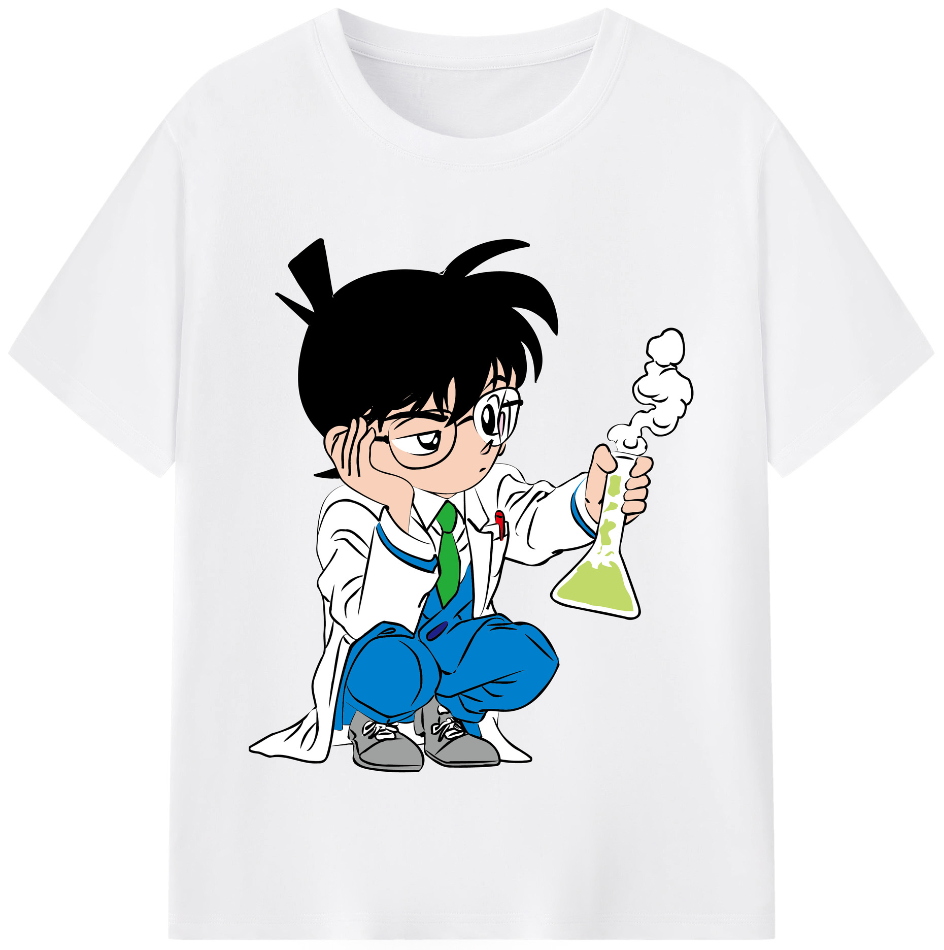 （画像用） 名探偵コナン 江戸川 コナン Detective Conan Conan Edogawa 綿100％半袖Tシャツ（フロントプリント）