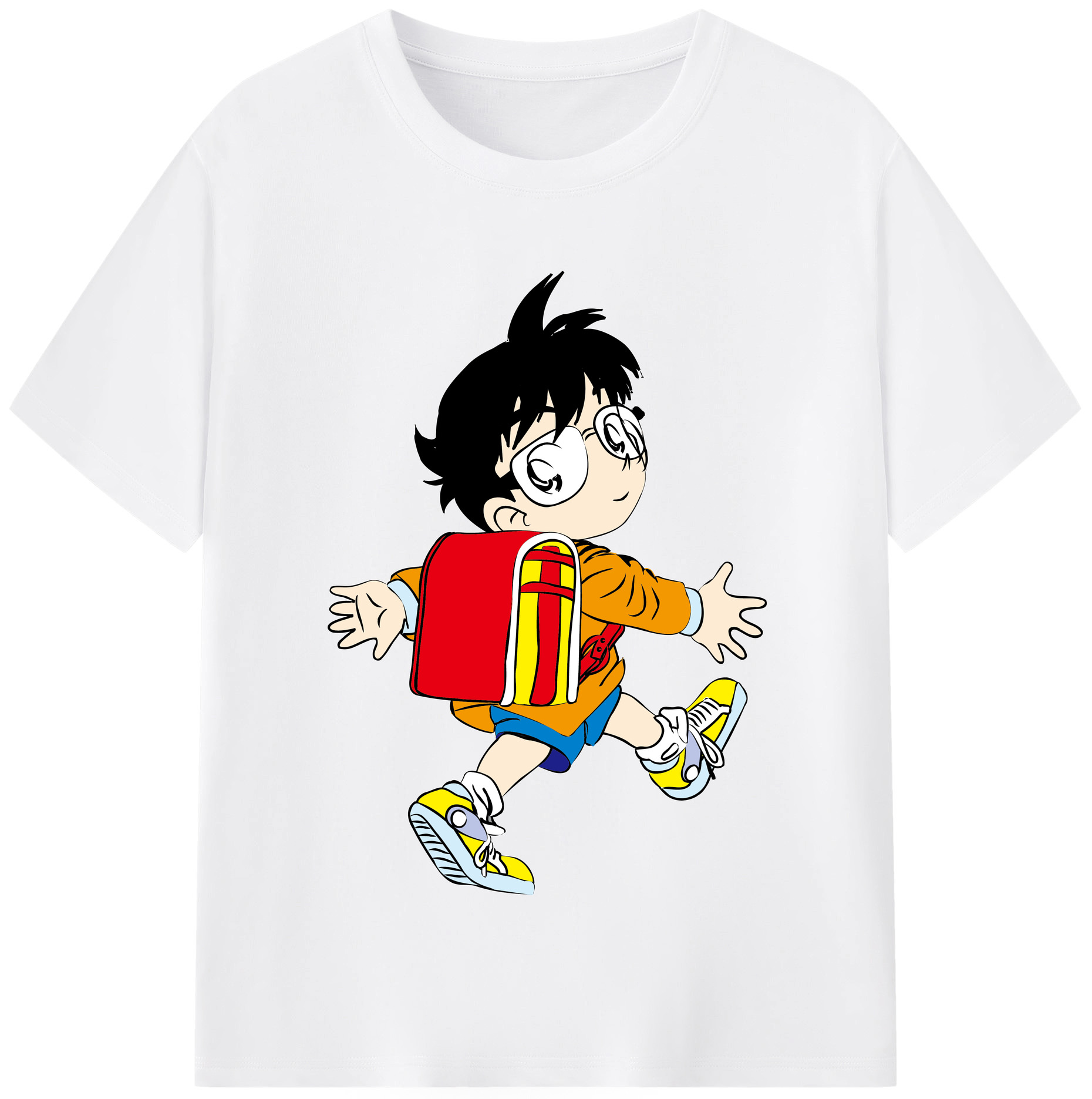 （画像用） 名探偵コナン 江戸川 コナン Detective Conan Conan Edogawa 綿100％半袖Tシャツ（フロントプリント）