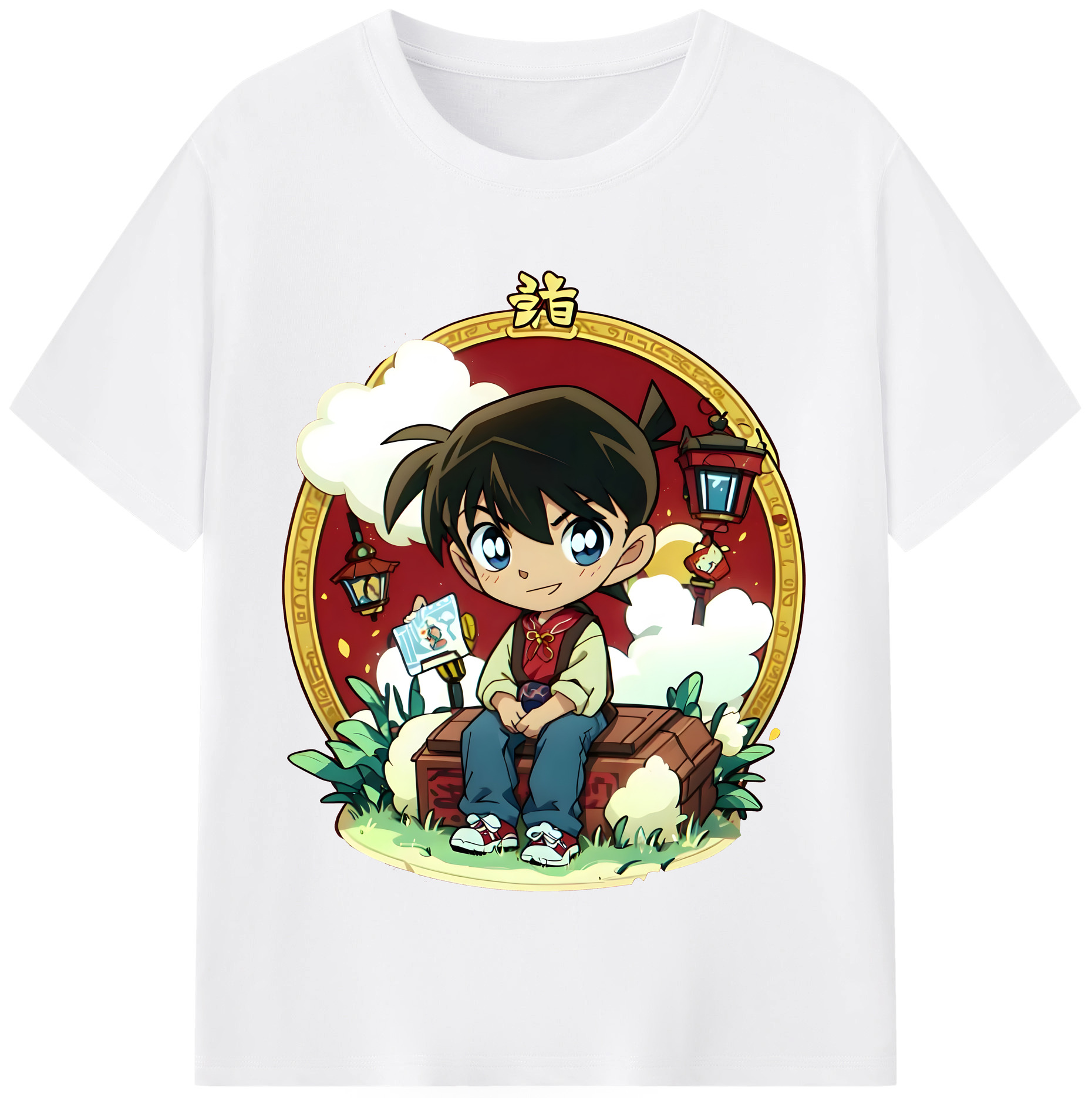 （画像用） 名探偵コナン 江戸川 コナン Detective Conan Conan Edogawa 綿100％半袖Tシャツ（フロントプリント）