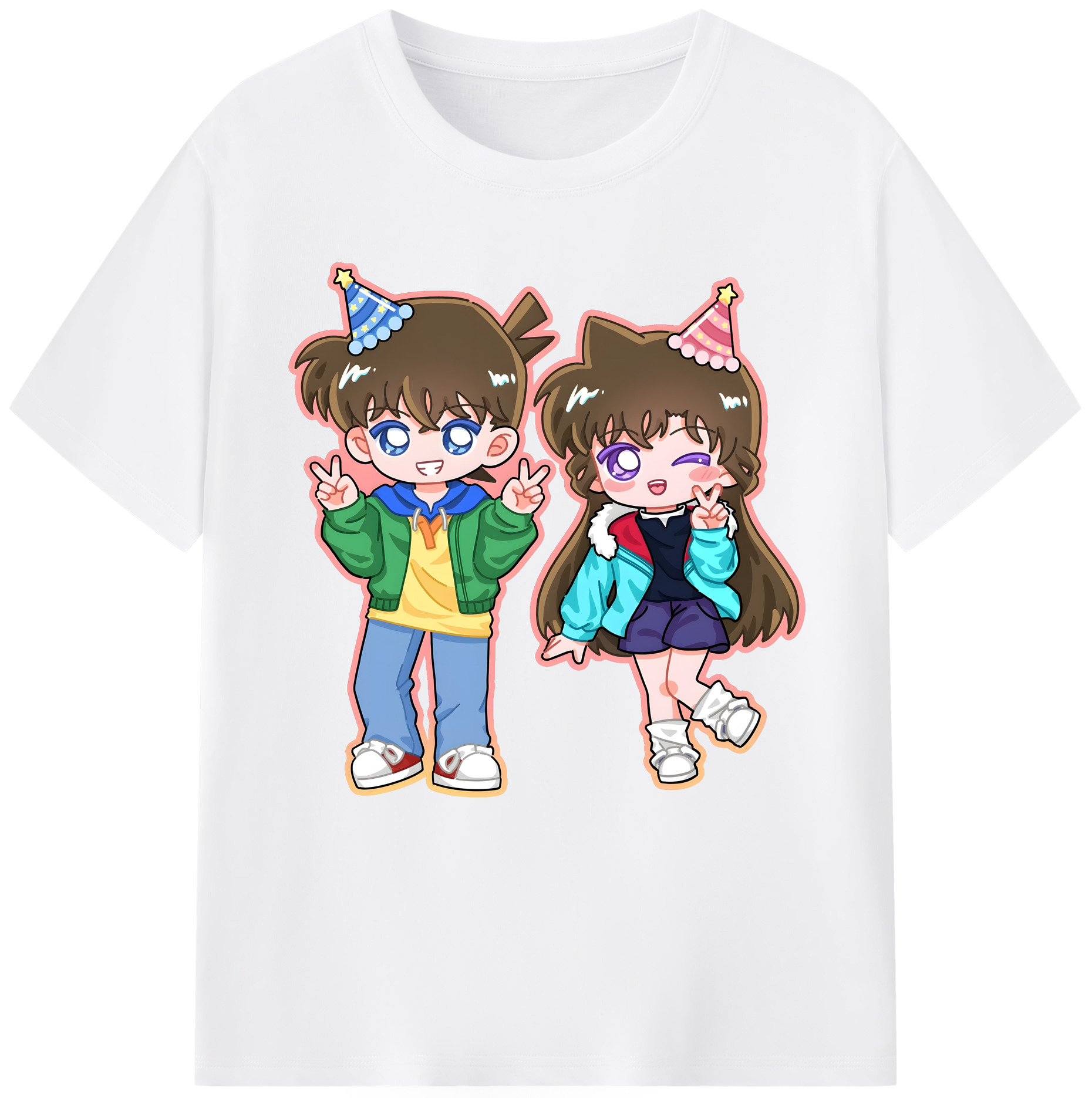 （画像用） 名探偵コナン 毛利 蘭 もうり らん、モーリ ラン Detective Conan Rachel Moore 綿100％半袖Tシャツ（フロントプリント）