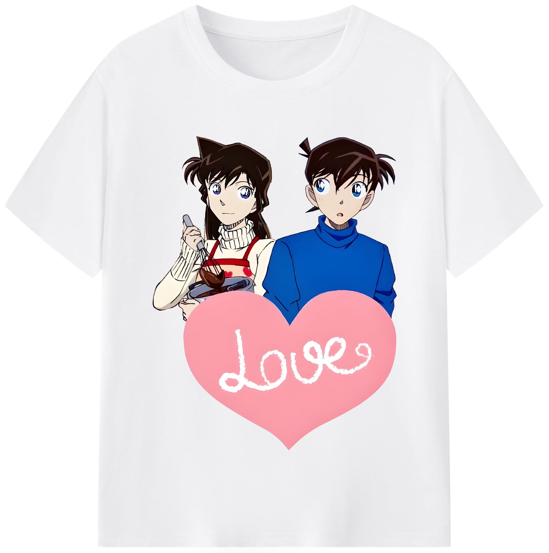（画像用） 名探偵コナン 毛利 蘭 もうり らん、モーリ ラン Detective Conan Rachel Moore 綿100％半袖Tシャツ（フロントプリント）